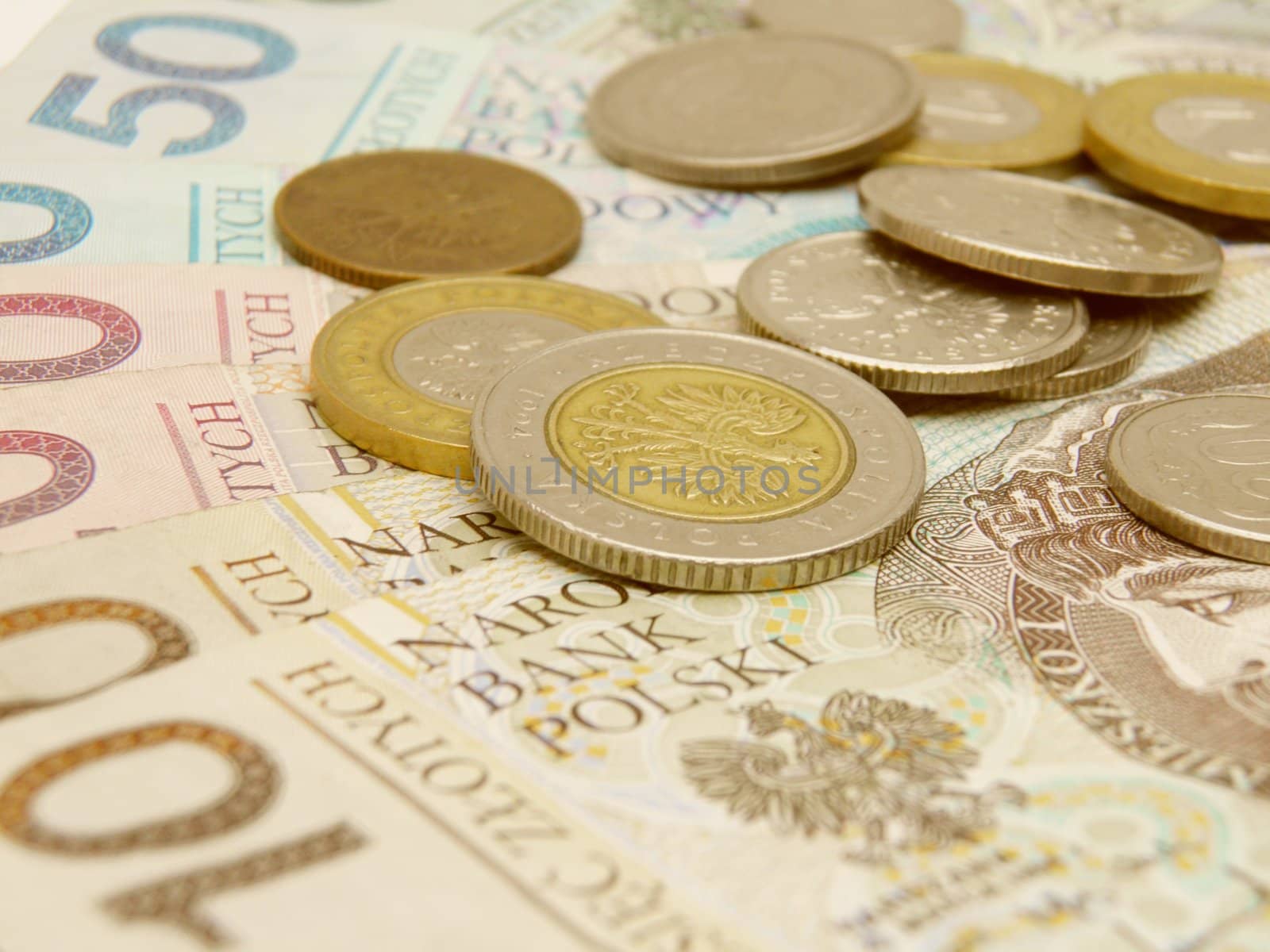 Polish zloty currency money - banknotes and coins