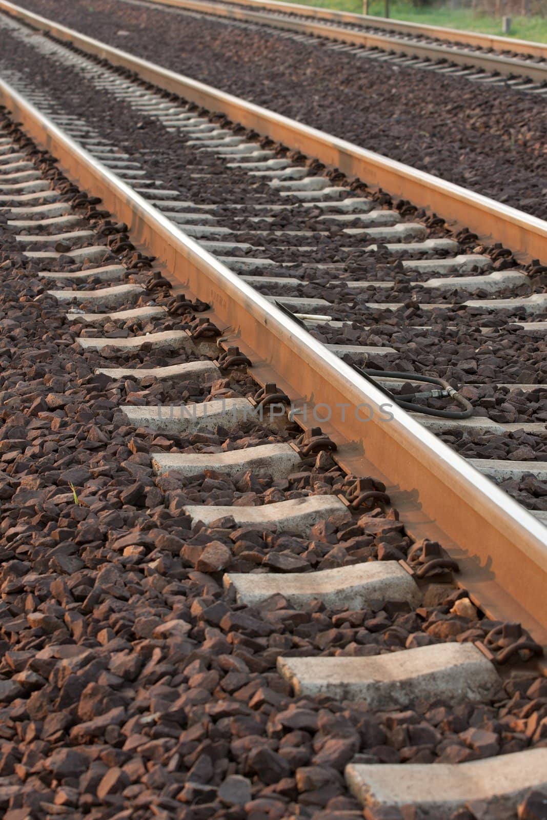 Railway tracks in soft light