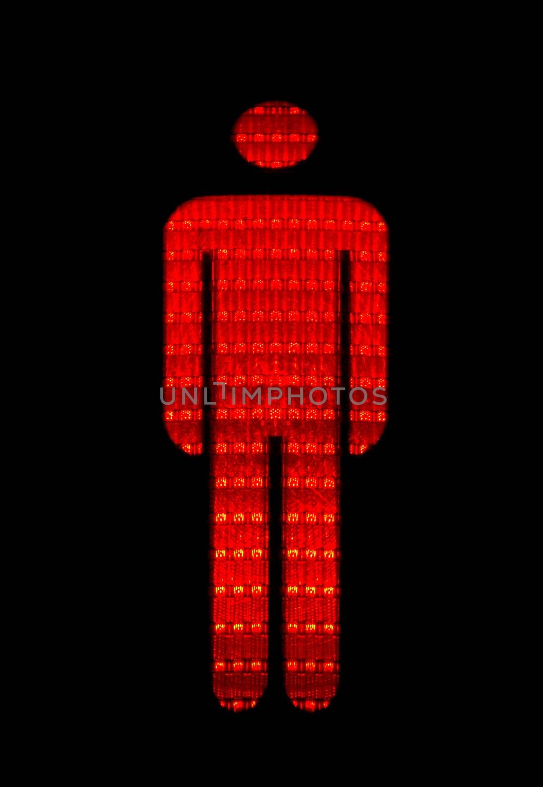 Figure of a red pedestrian traffic light