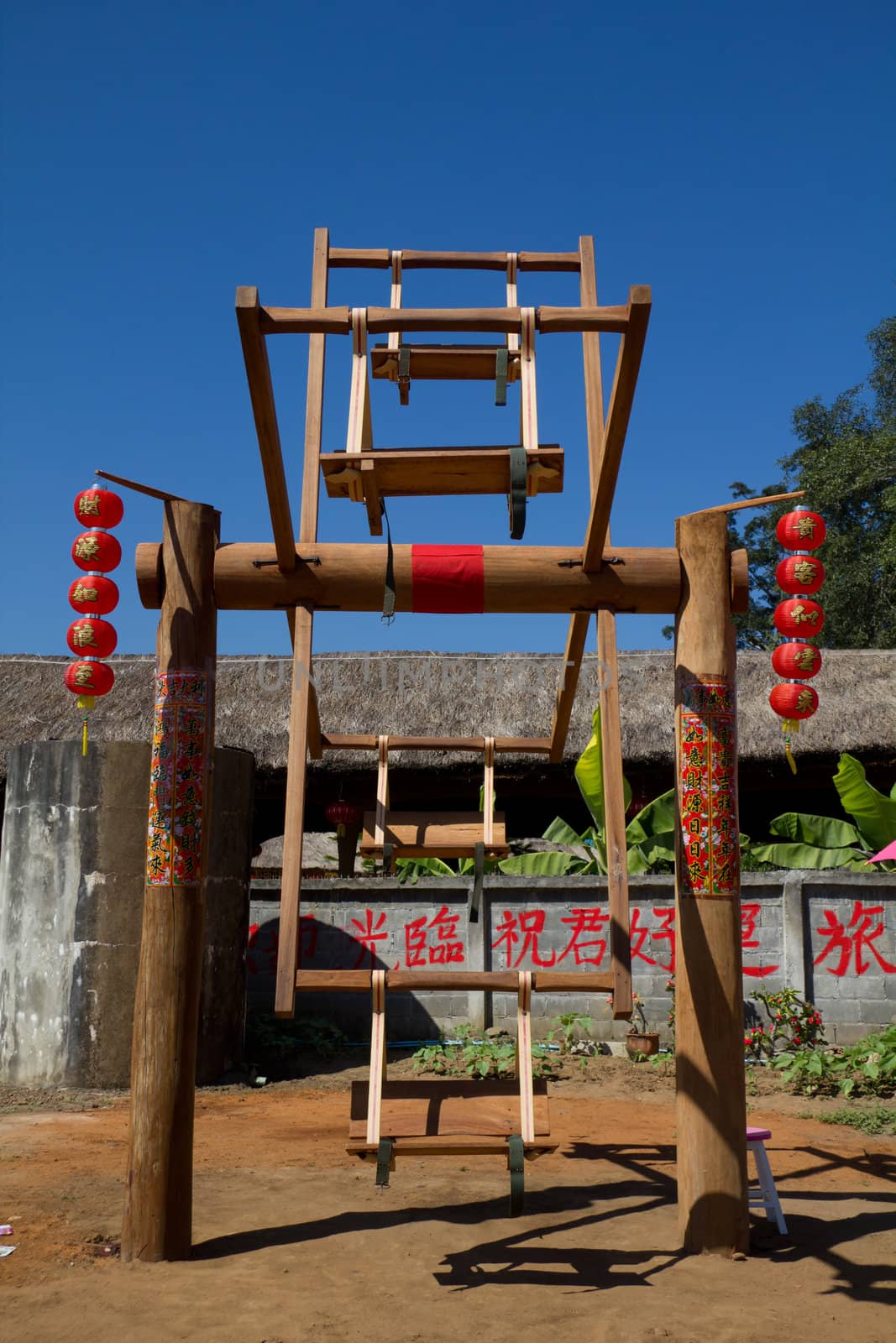 ancient china swing in pai district maehongson thailand