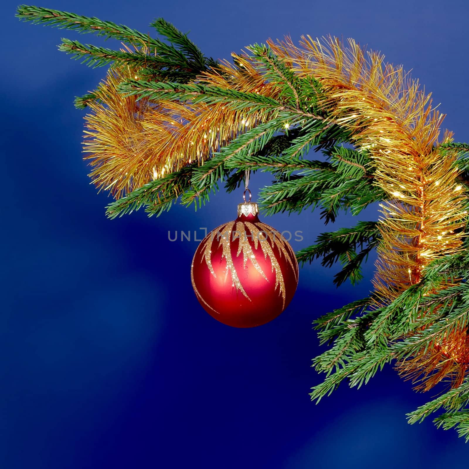 Christmas and New Year's background with ball by Baltus