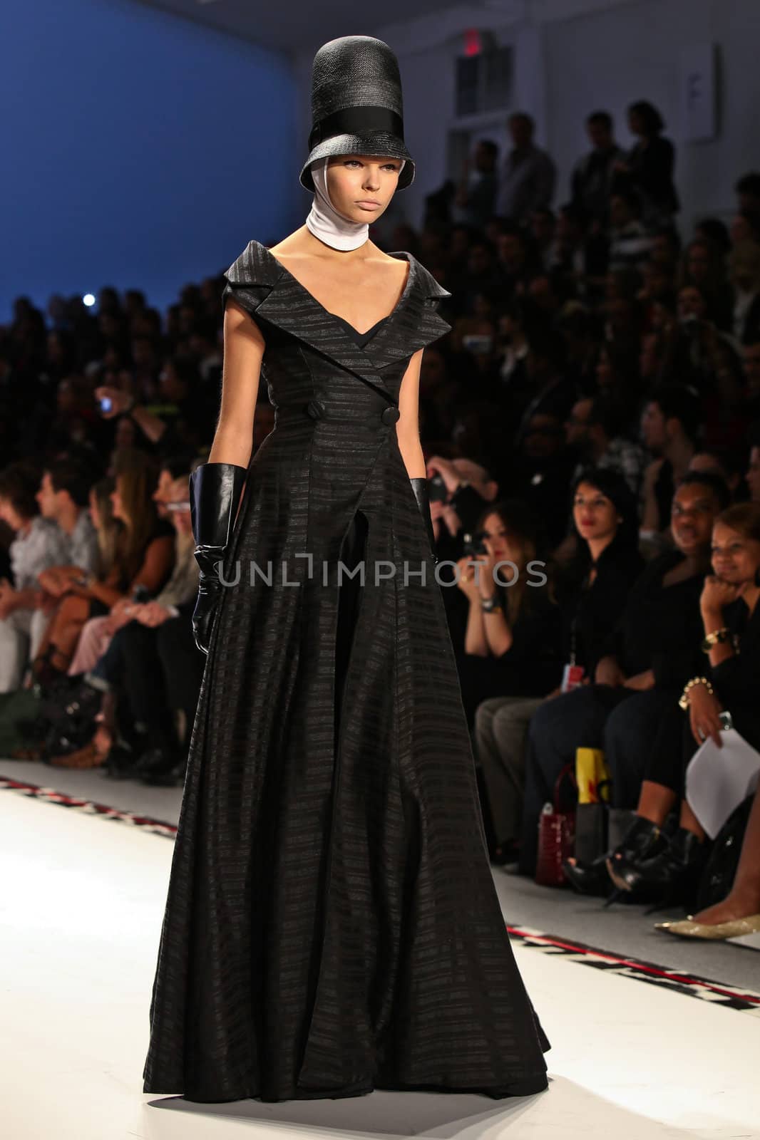 NEW YORK - SEPTEMBER 16: Model walks the runway for the Argentina Group Show-Ramirez  collections Mercedes-Benz Fashion Week at Lincoln Centre on September 16, 2010 in New York.
