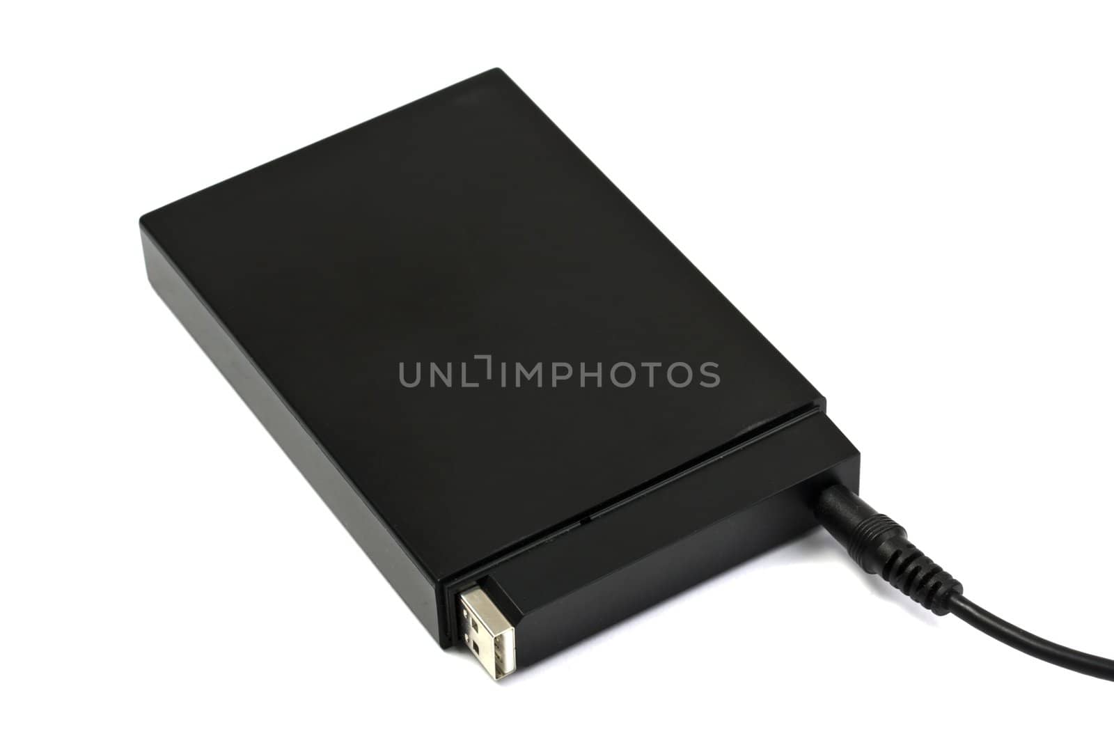 External hard drive on white background