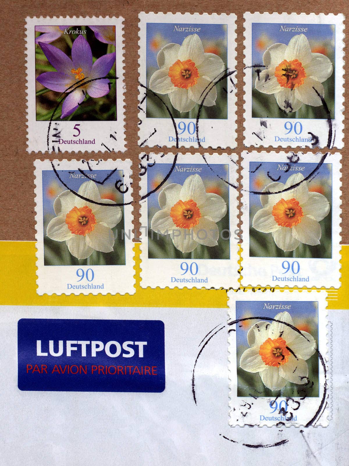 GERMANY - CIRCA 2010: German flower series stamps, Month Day, Circa 2010, Germany