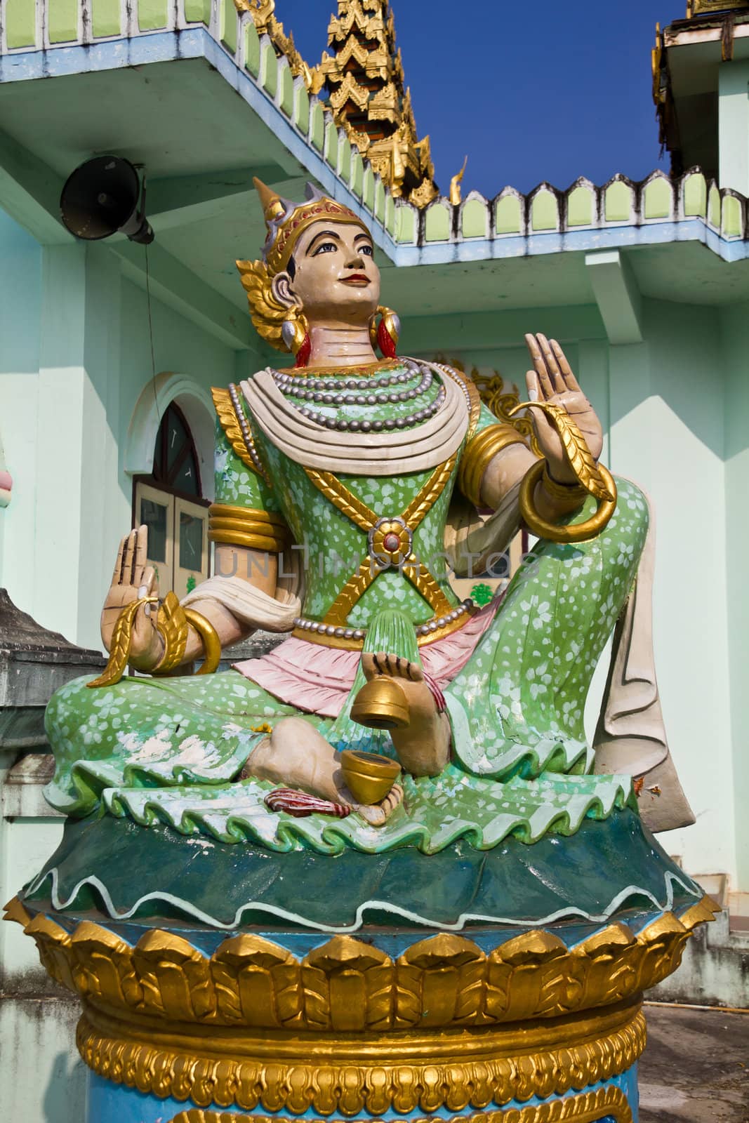 Deva statue in myanmar style molding art