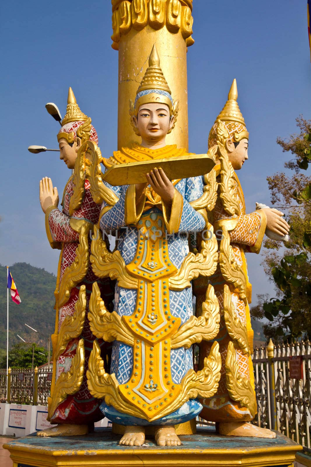 Deva statue in myanmar style molding art