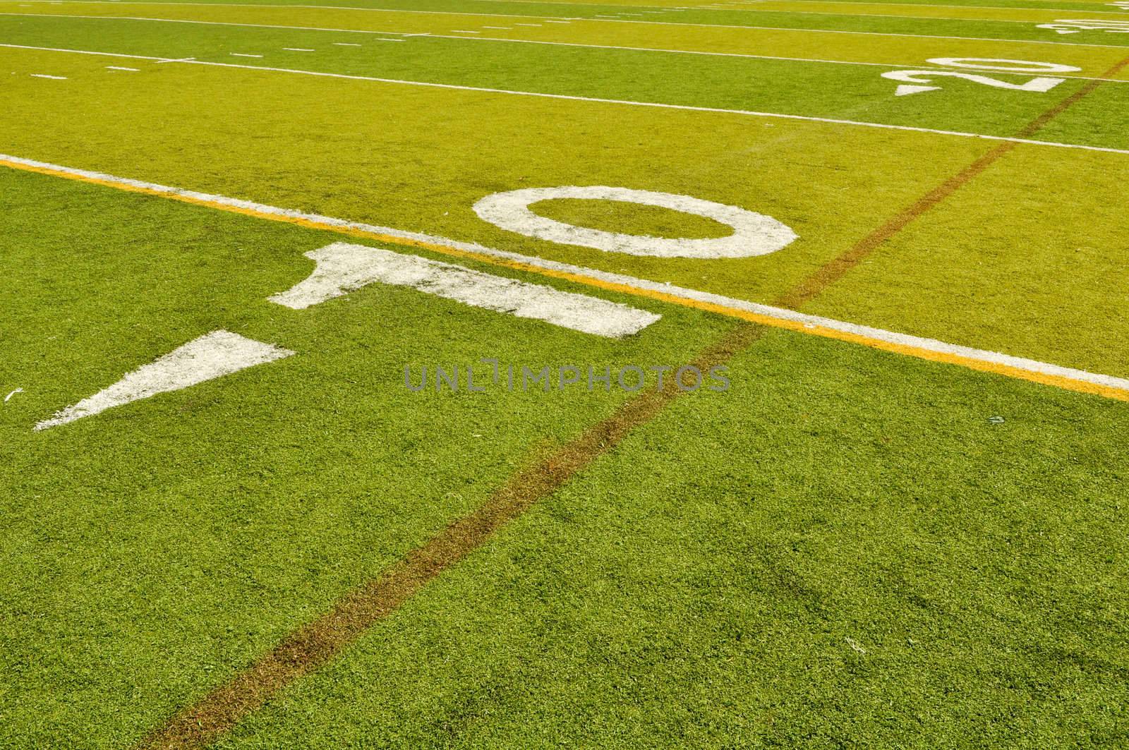 Football Field Ten 10 Yardline