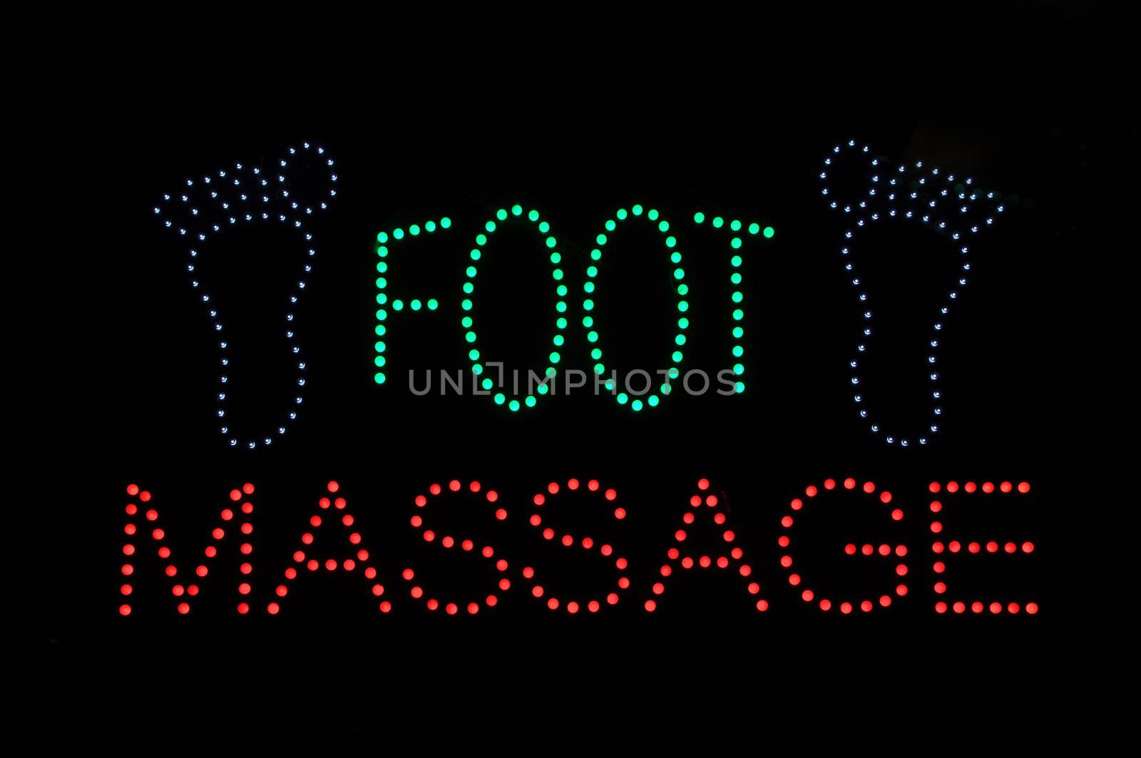 Foot Massage Neon Light Sign Background