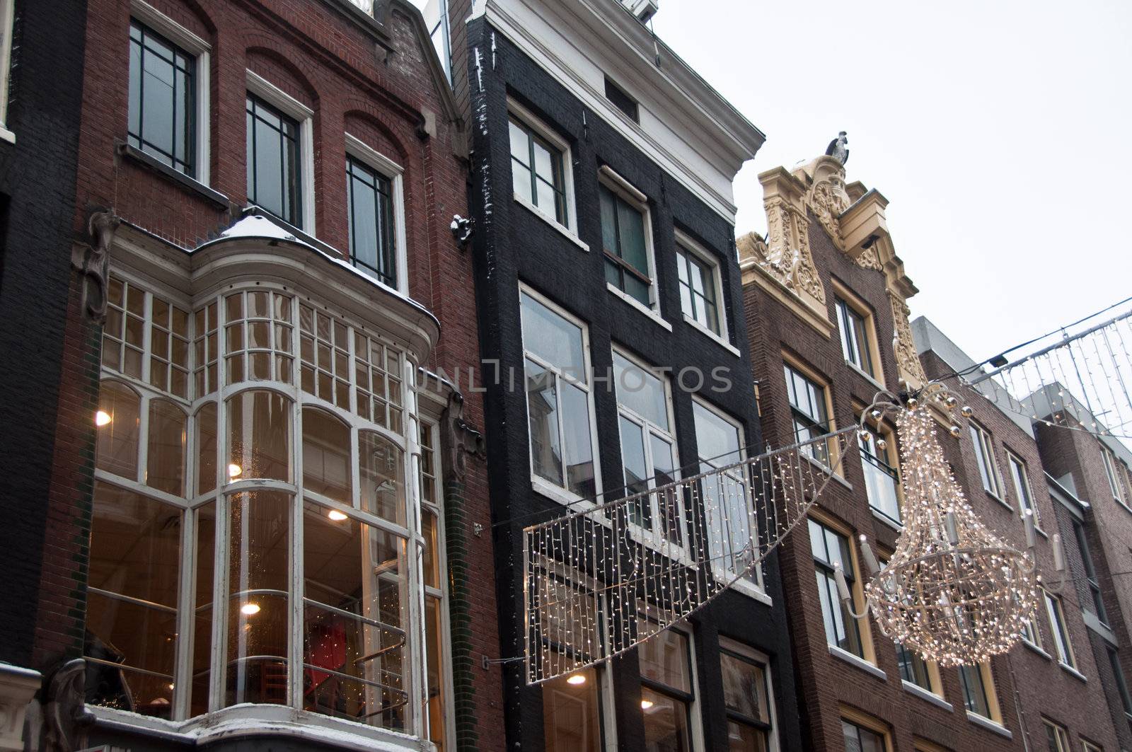 christmas street lighting in Herengracht street, Amsterdam