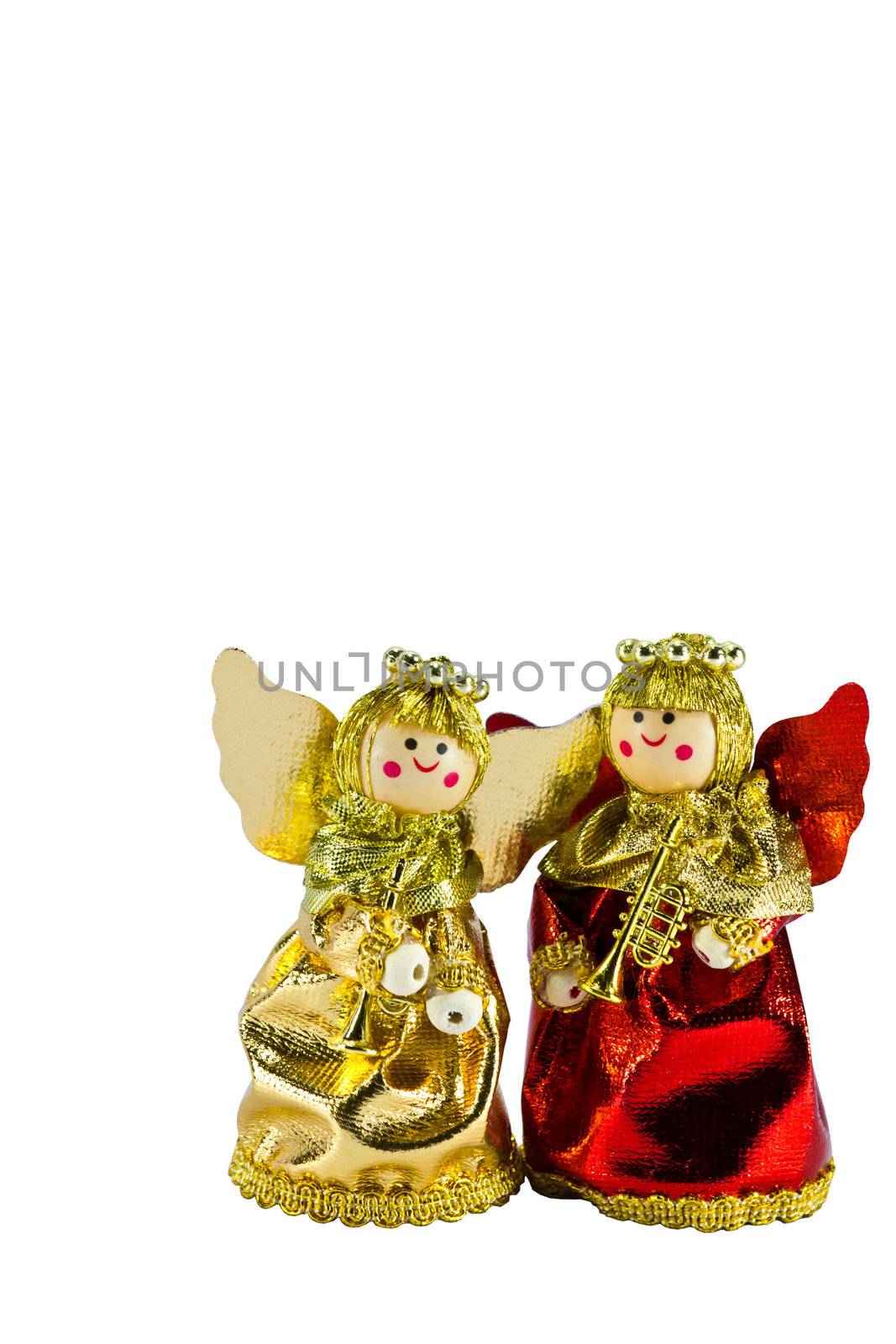 Christmas doll an angel on white background by lavoview