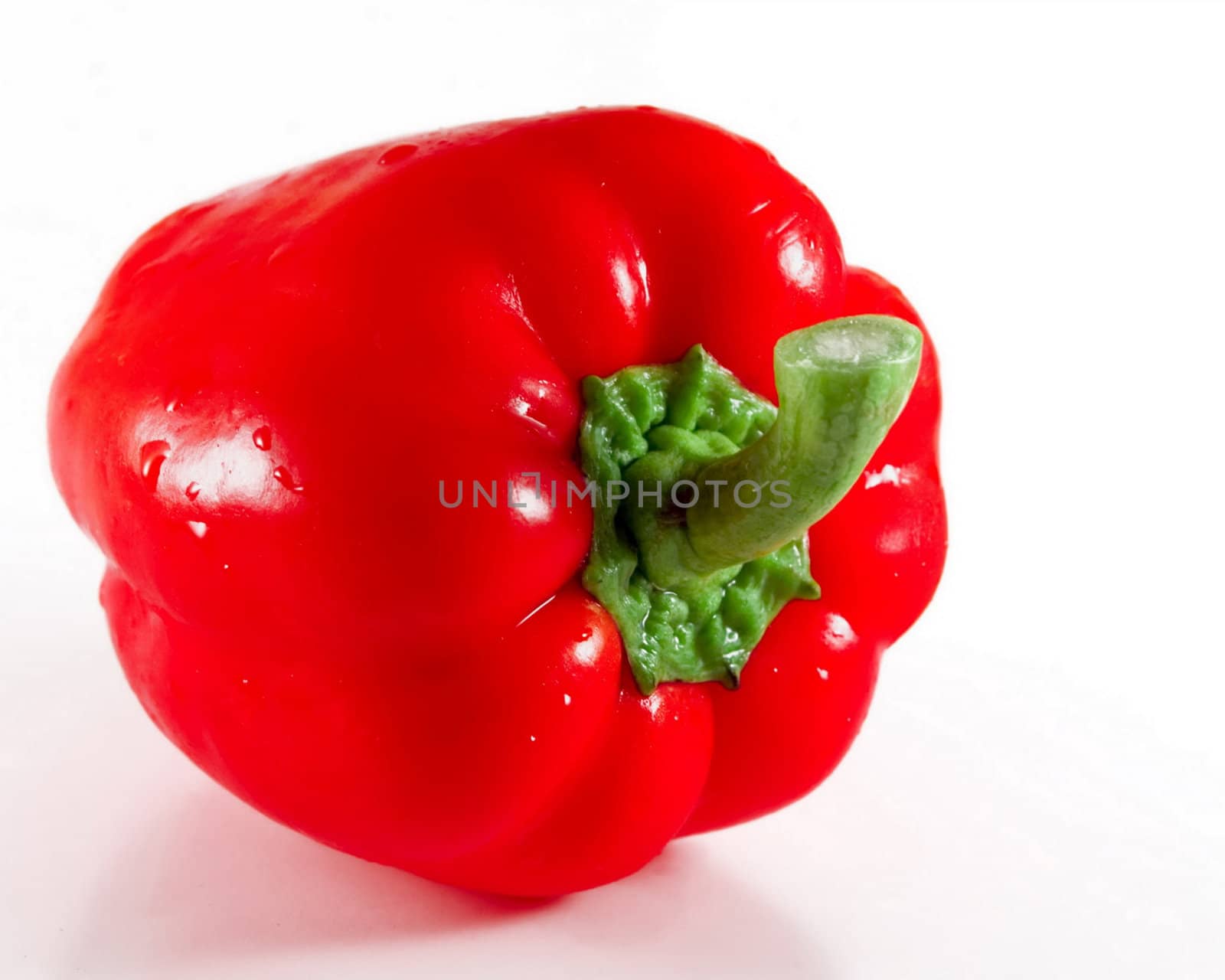 Red bolgarian sweet pepper on the white background