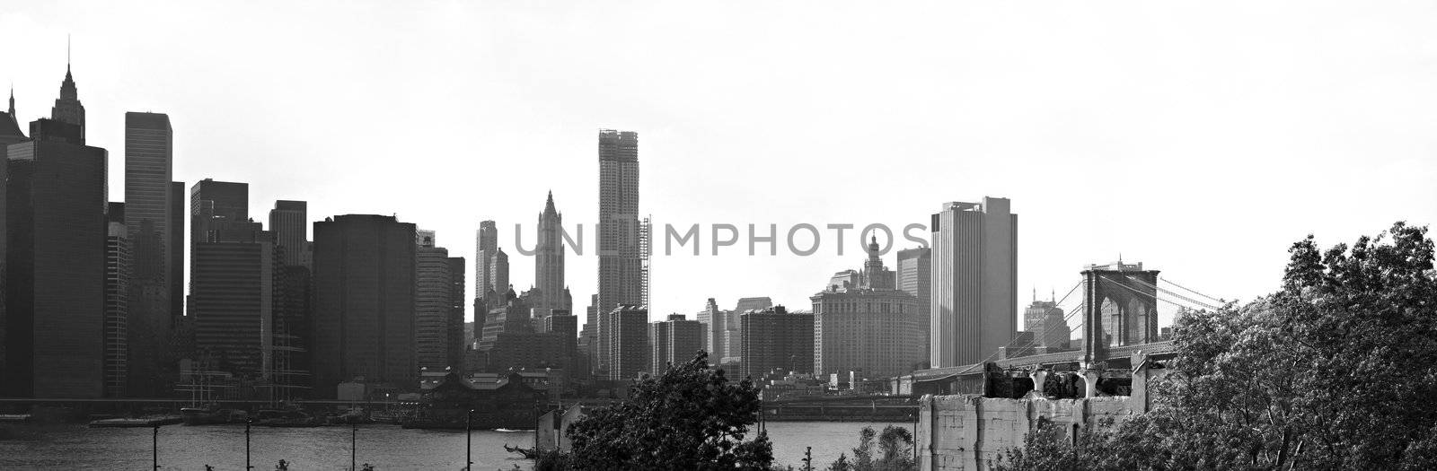 Manhattan NYC Skyline Panorama by graficallyminded