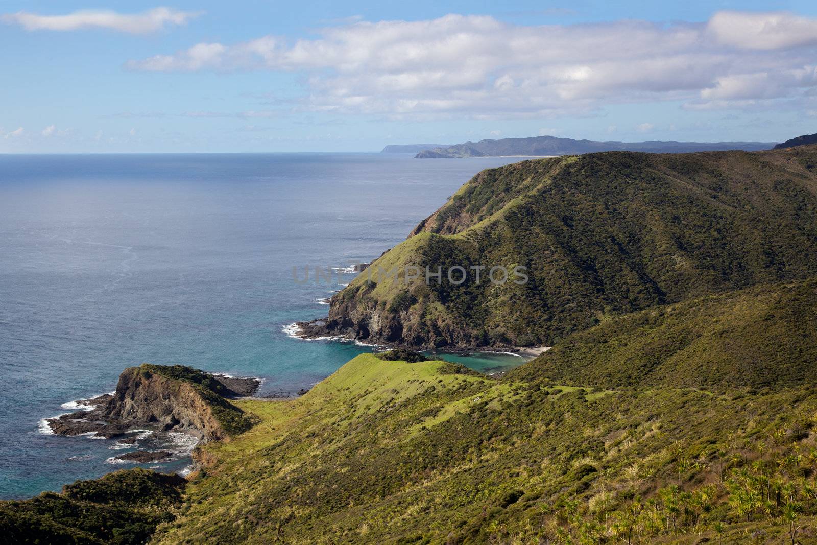A small cove near Cape Reinga, the northernmost tip of New Zealand.