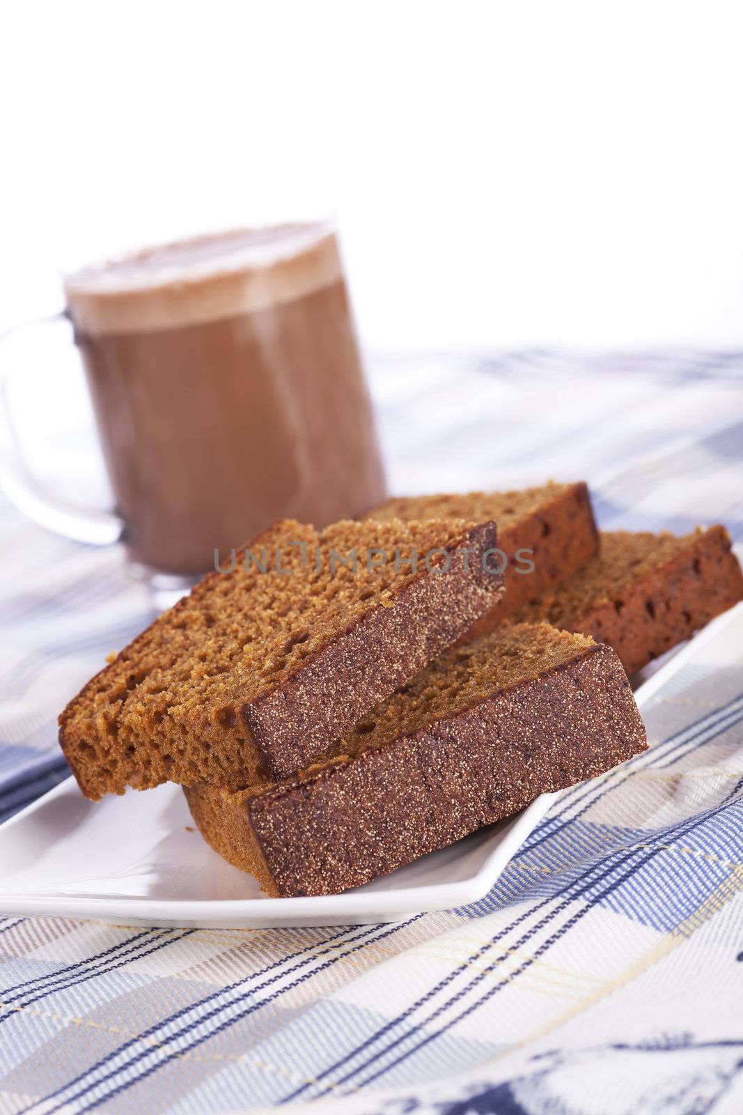 Dutch breakfast cake, often spiced with cloves cinnamon and nutmeg, served with coffee.