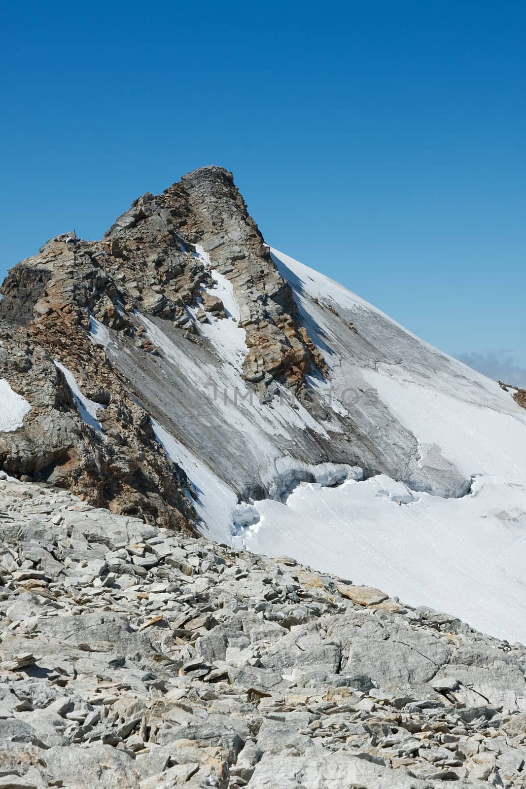 High mountain peak with glacier