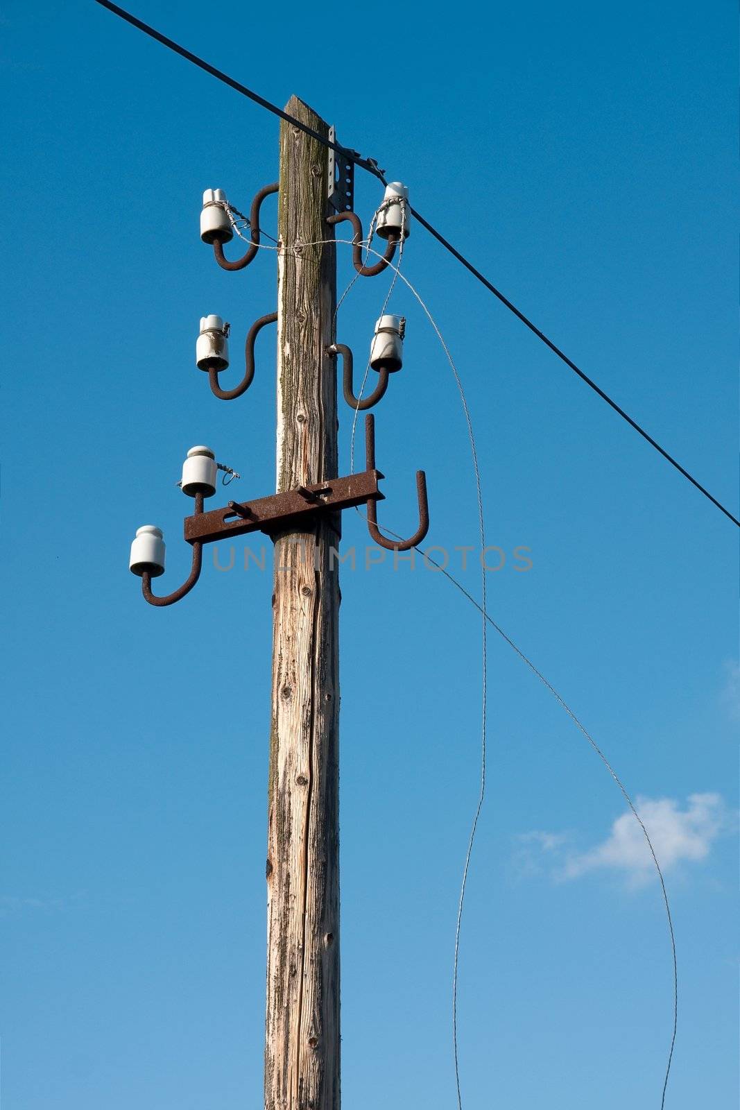 Very old electric pillar falling apart