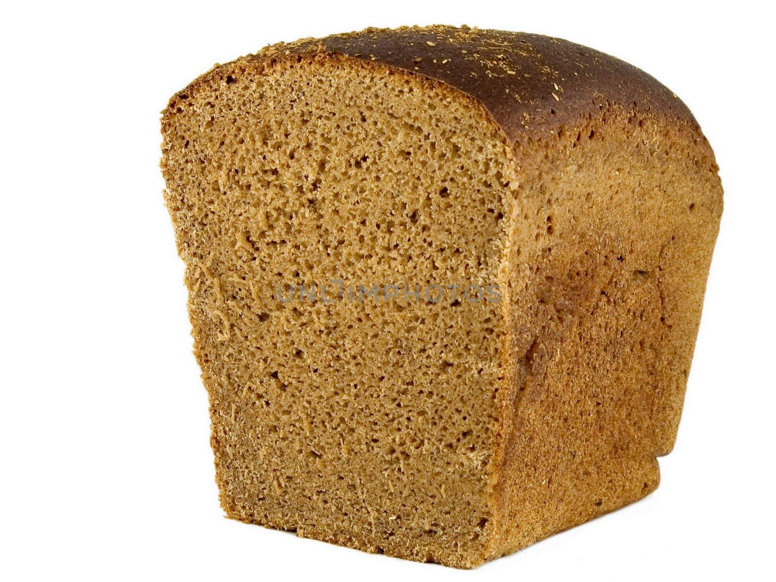 Rye bread isolated on white background by Baltus