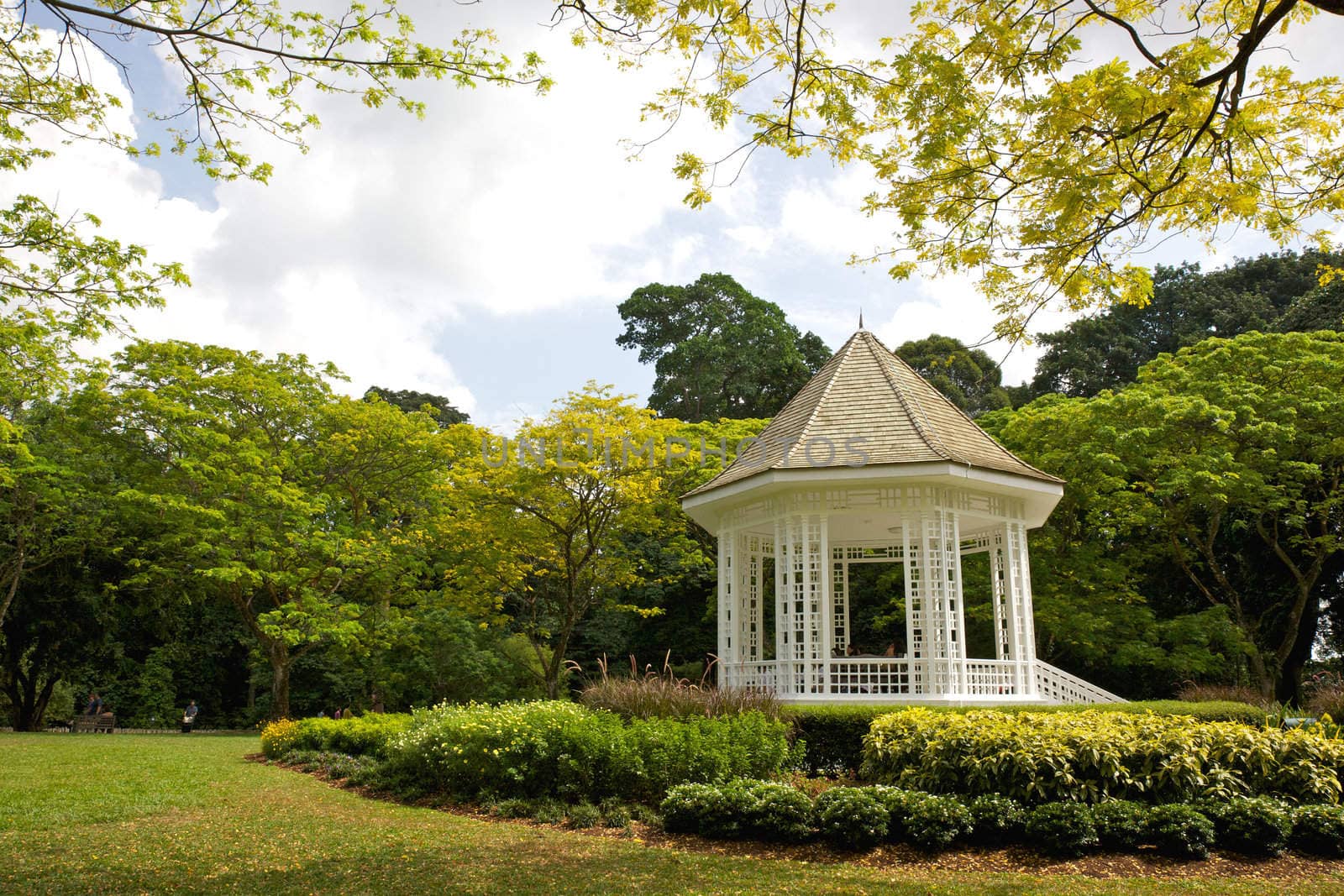 A gazebo known as The Bandstand in Singapore Botanic Gardens. Music performances took place here in the 1930s.