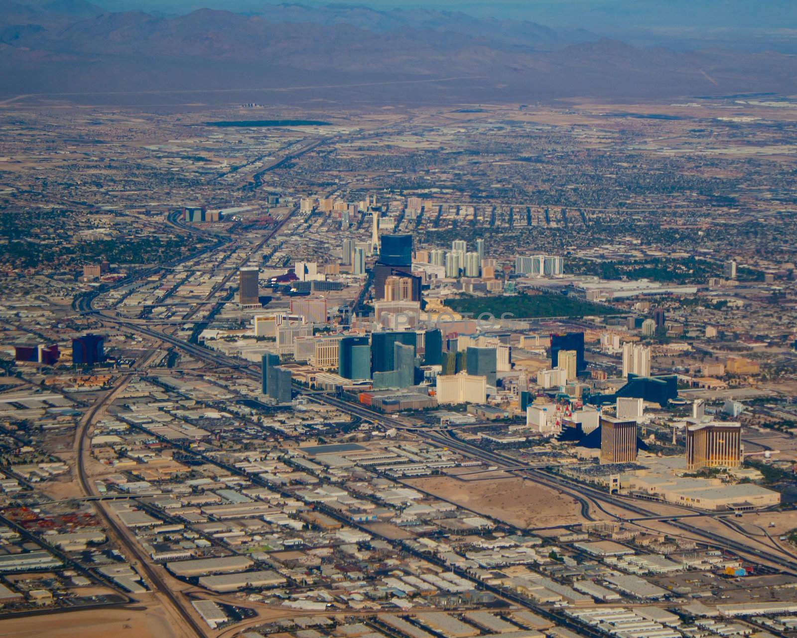 An aerial photograph of Las Vegas Nevada.