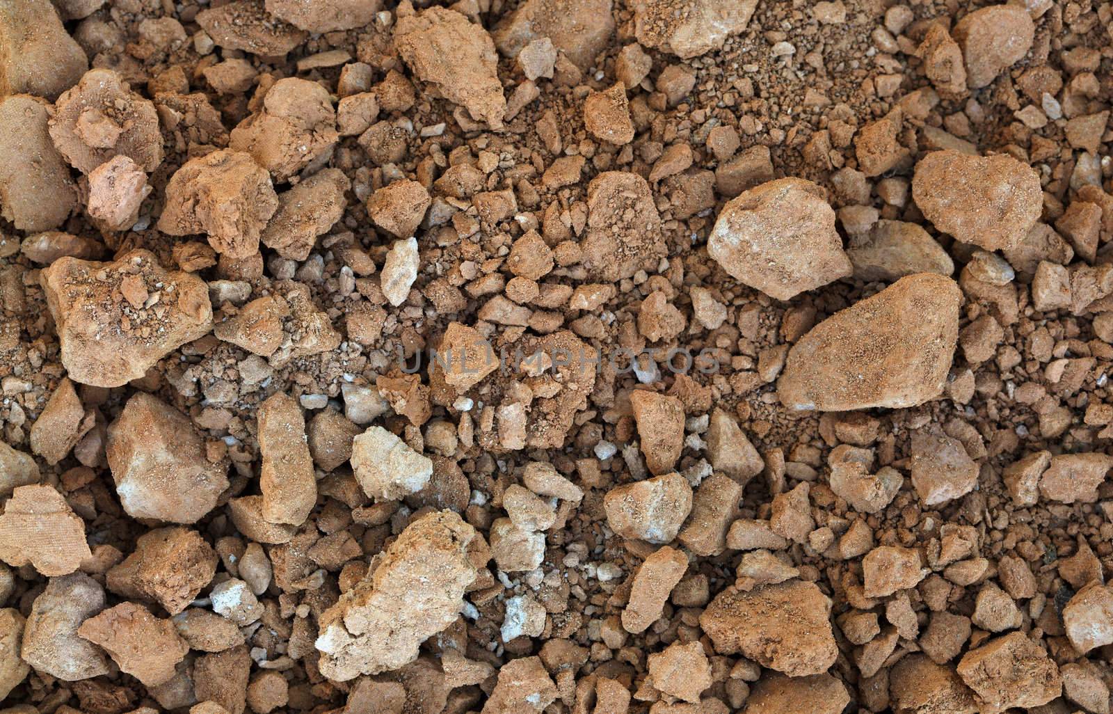 Background - brown crude clay in the form of lumps