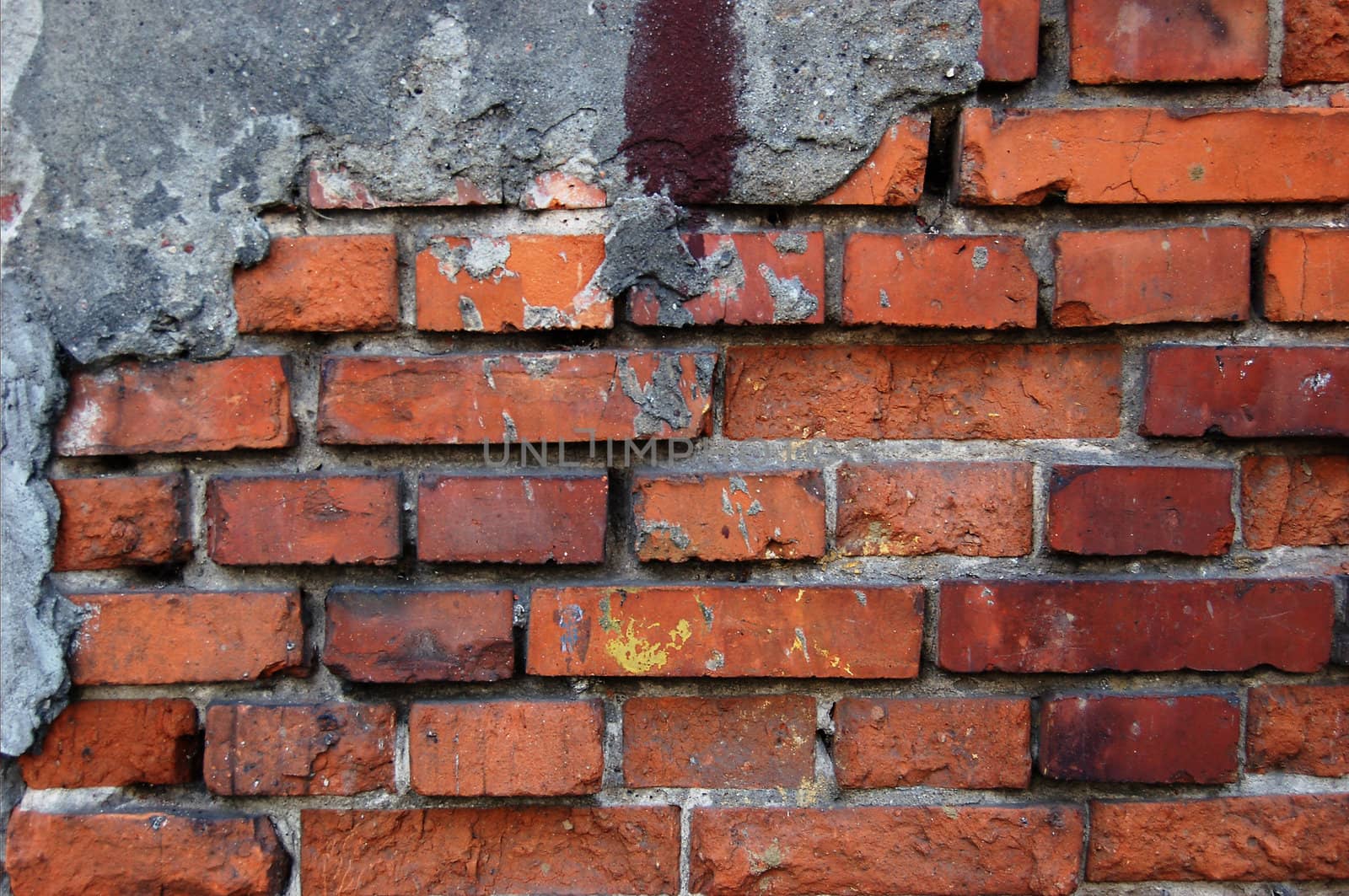 Old dirty brick wall.
Grungy background.