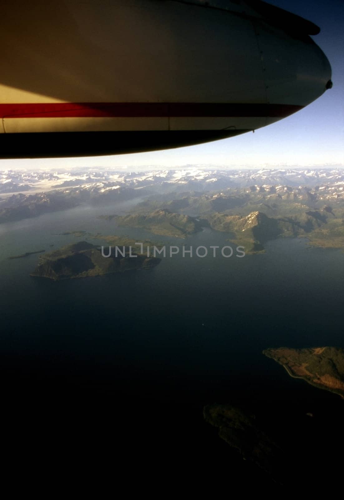 Alaska landscape from airplane