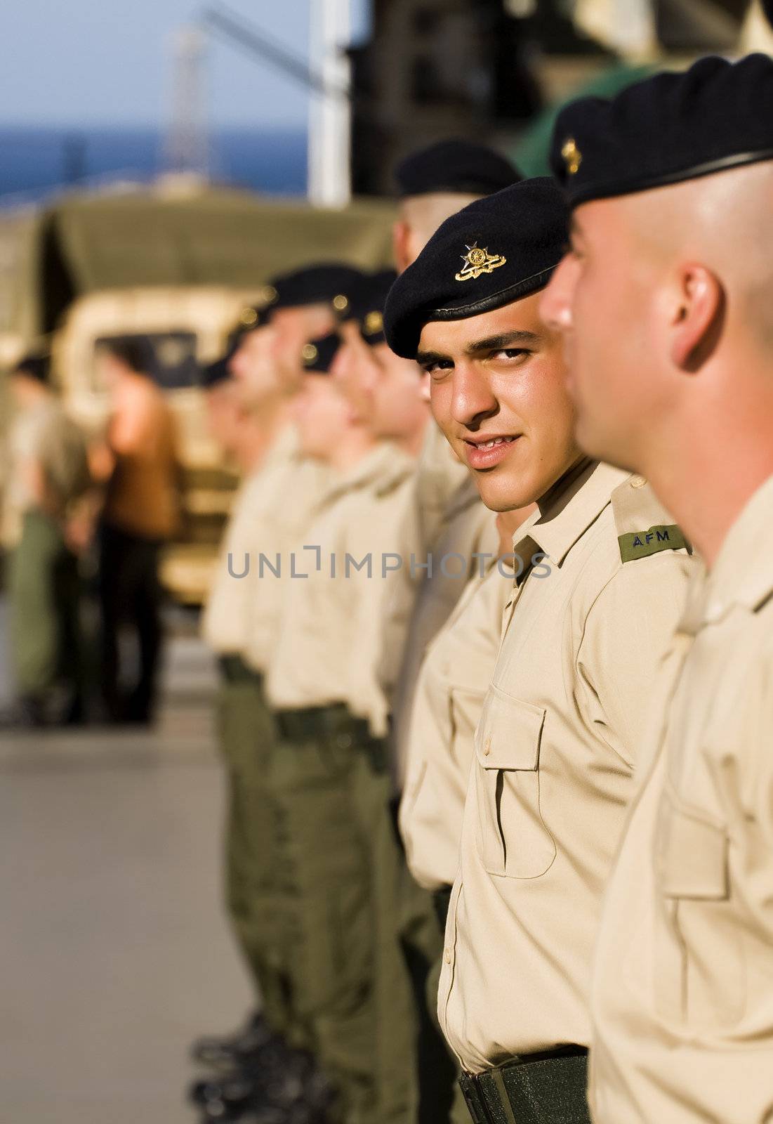 Soldier during reenactment of the awarding the George Cross medal to the whole island of Malta on 15th April 1942 for outstanding heroism at war