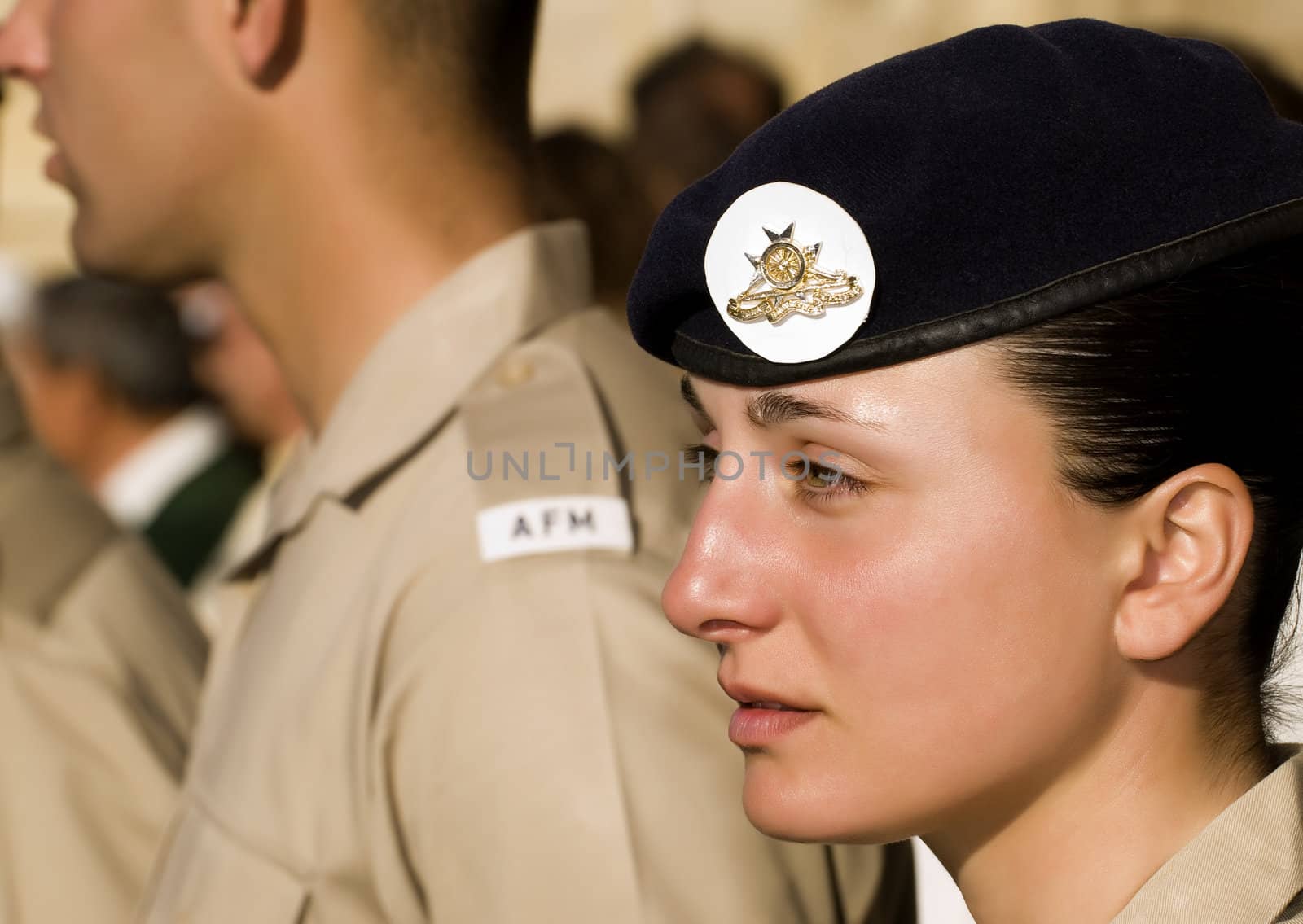 Portrait of a female soldier in Malta