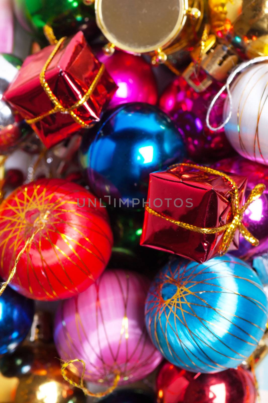 Colorful background with christmas decorations