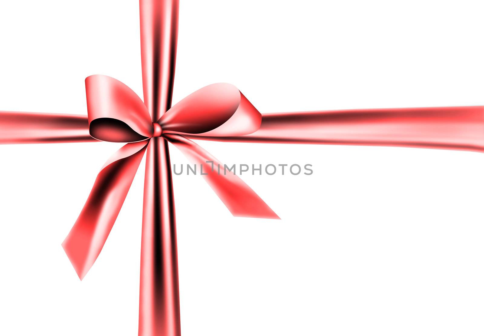 A red ribbon with a knot isolated on white