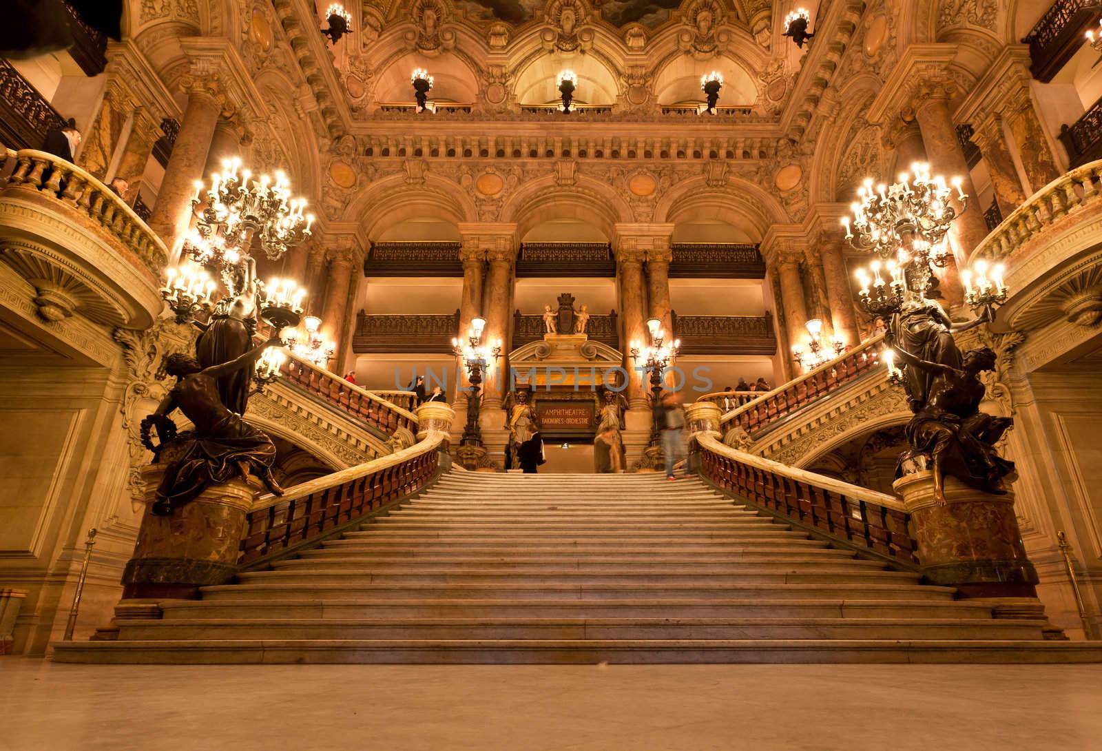 the interior of grand Opera in Paris  by gary718