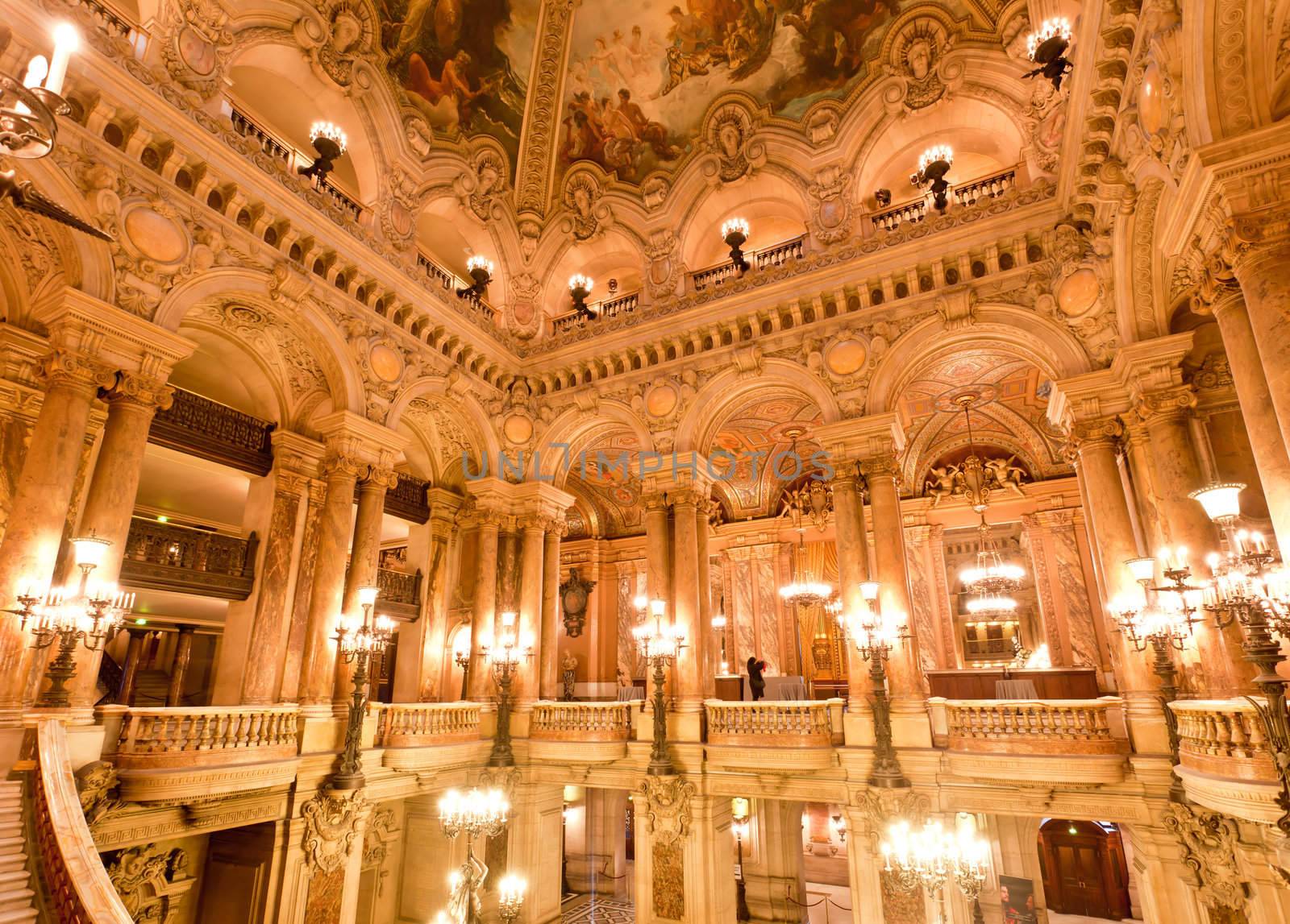 the interior of grand Opera in Paris  by gary718