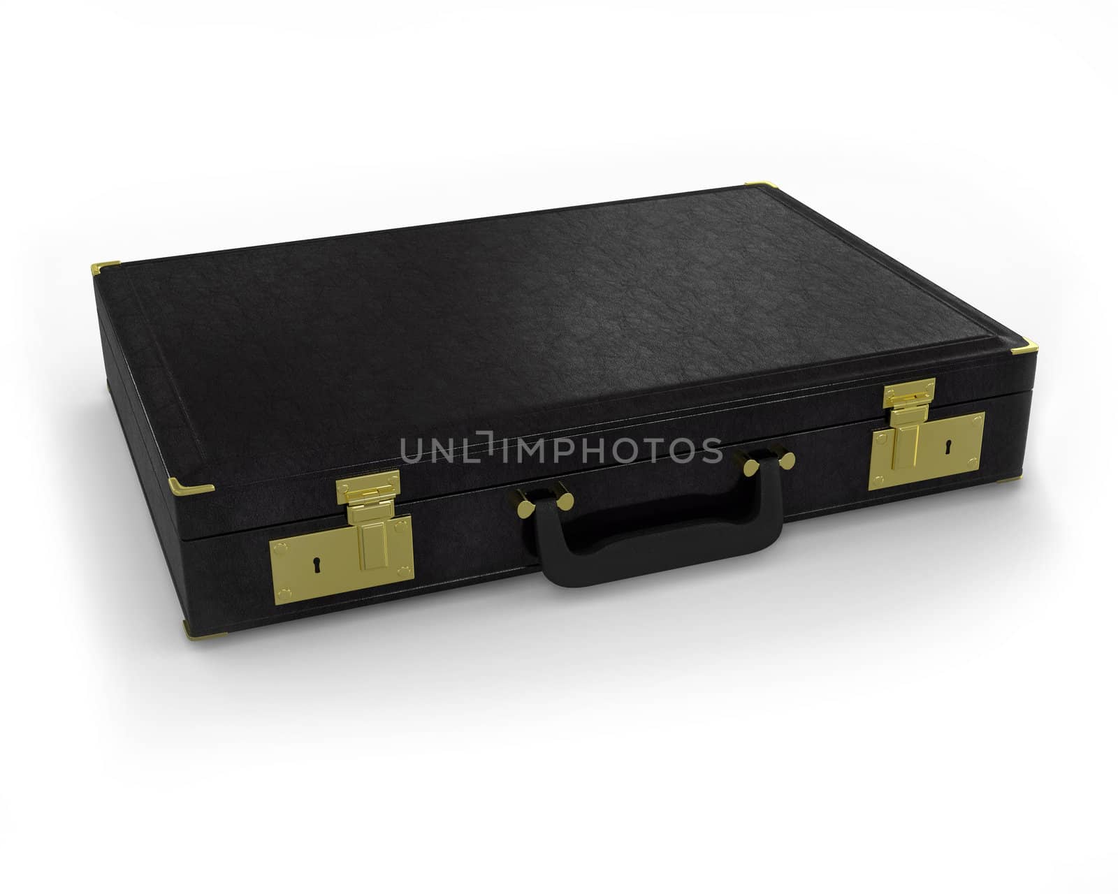 Black briefcase isolated on white background