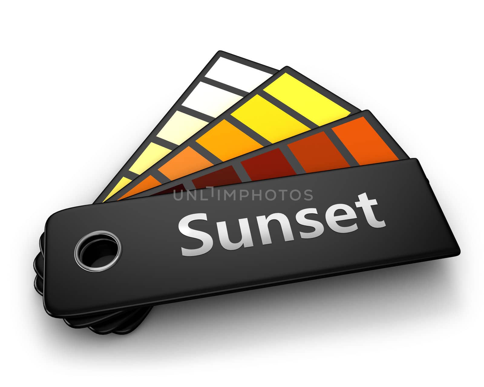 Color palette of sunset isolated on white background