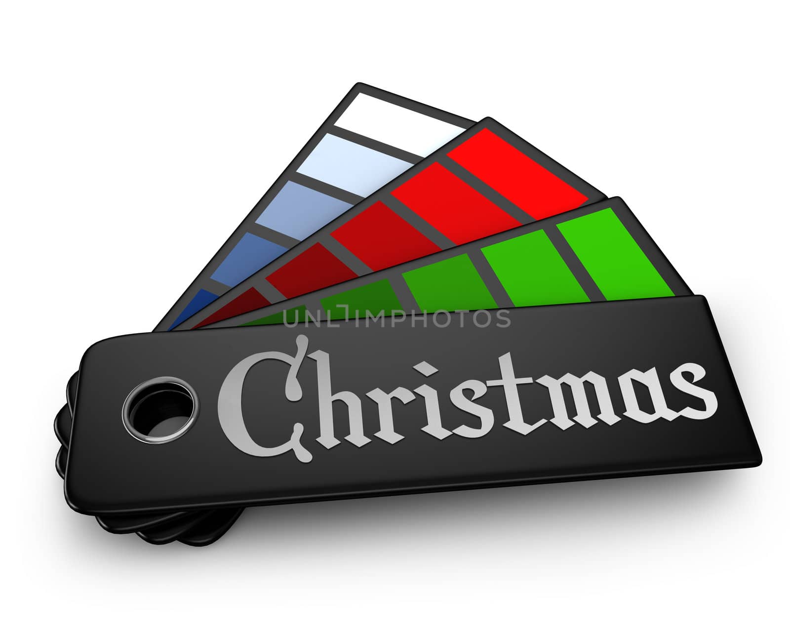Christmas color palette isolated on white background