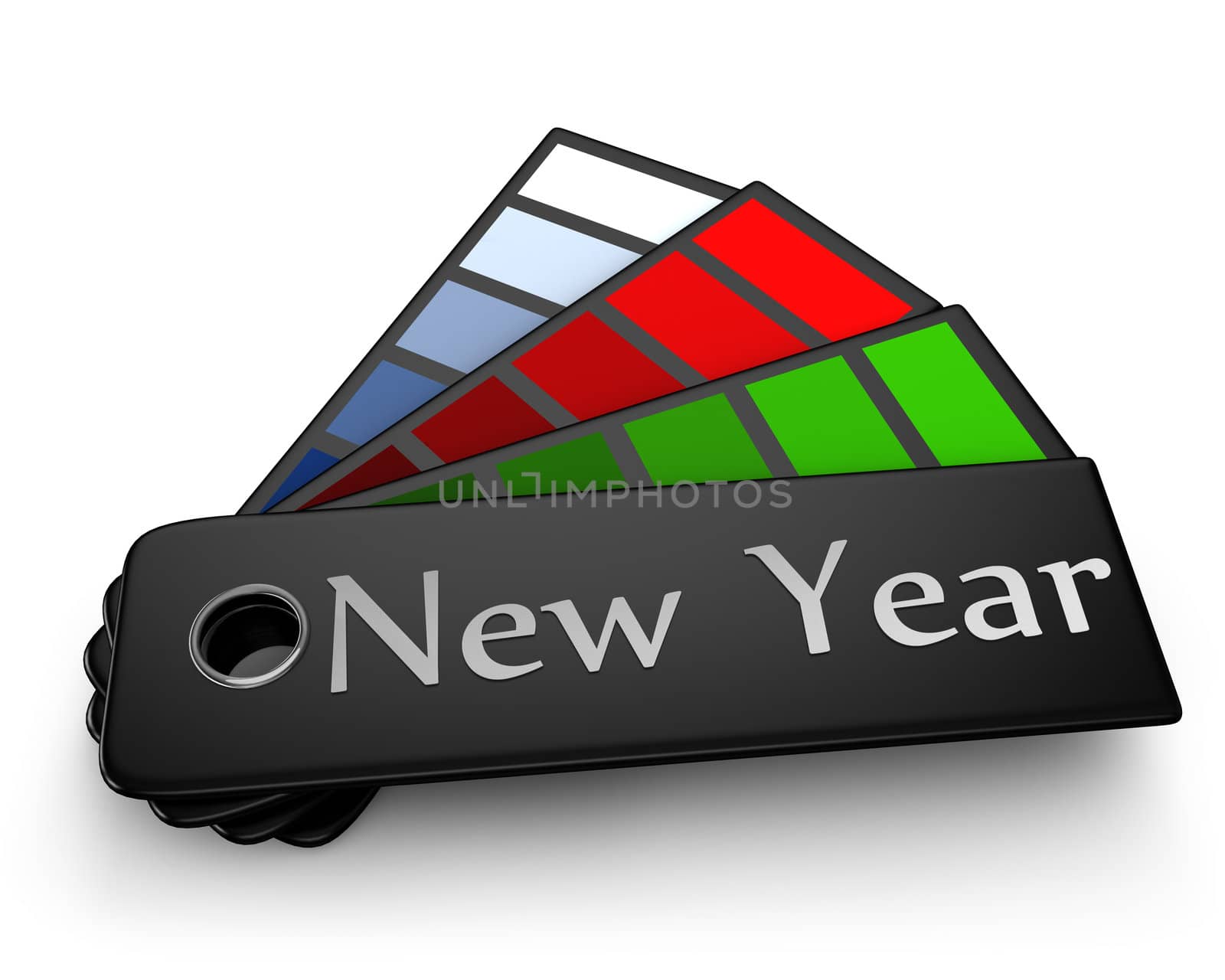 New Year color palette isolated on white background