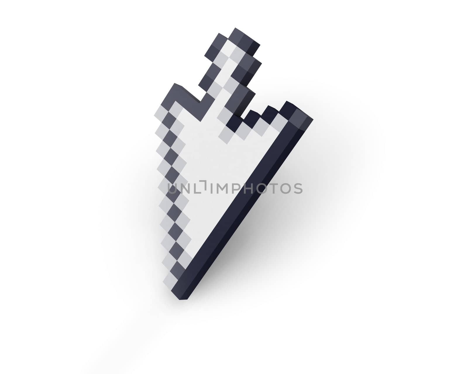 Cursor standing isolated on white background