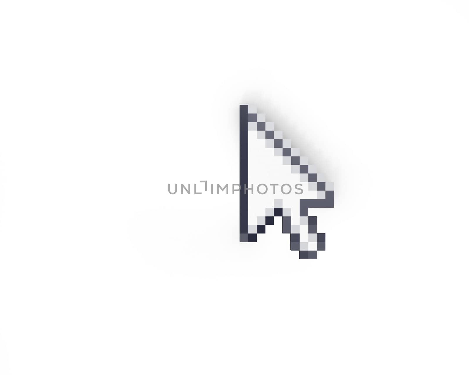 Cursor top view isolated on white background
