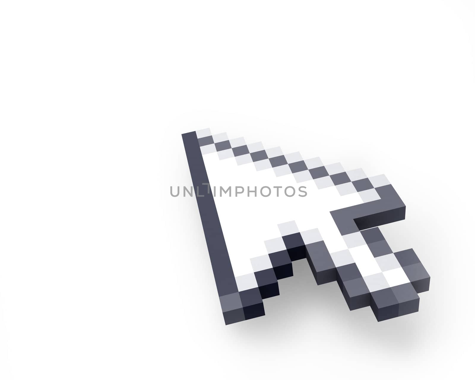 Cursor in perspective isolated on white background