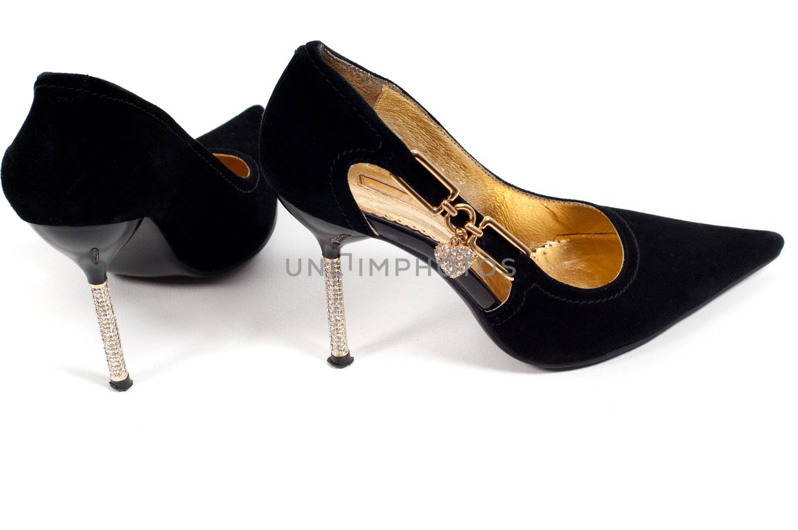 Black women shoes isolated on white background