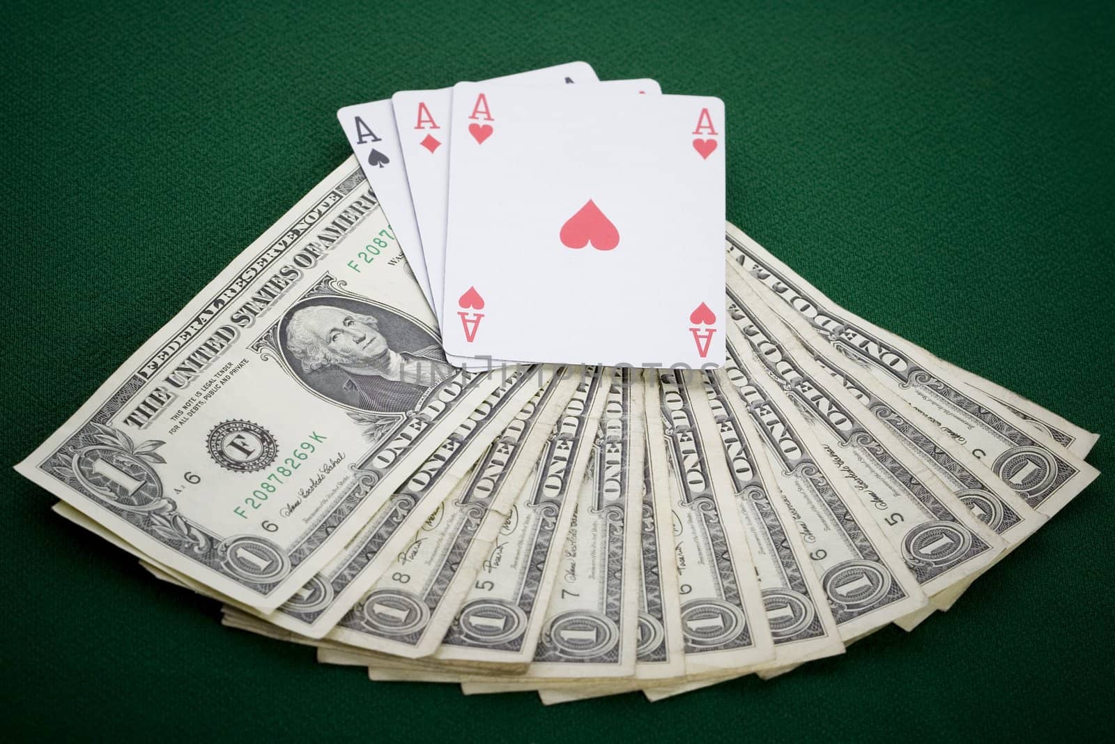 Poker cards and gambling chips