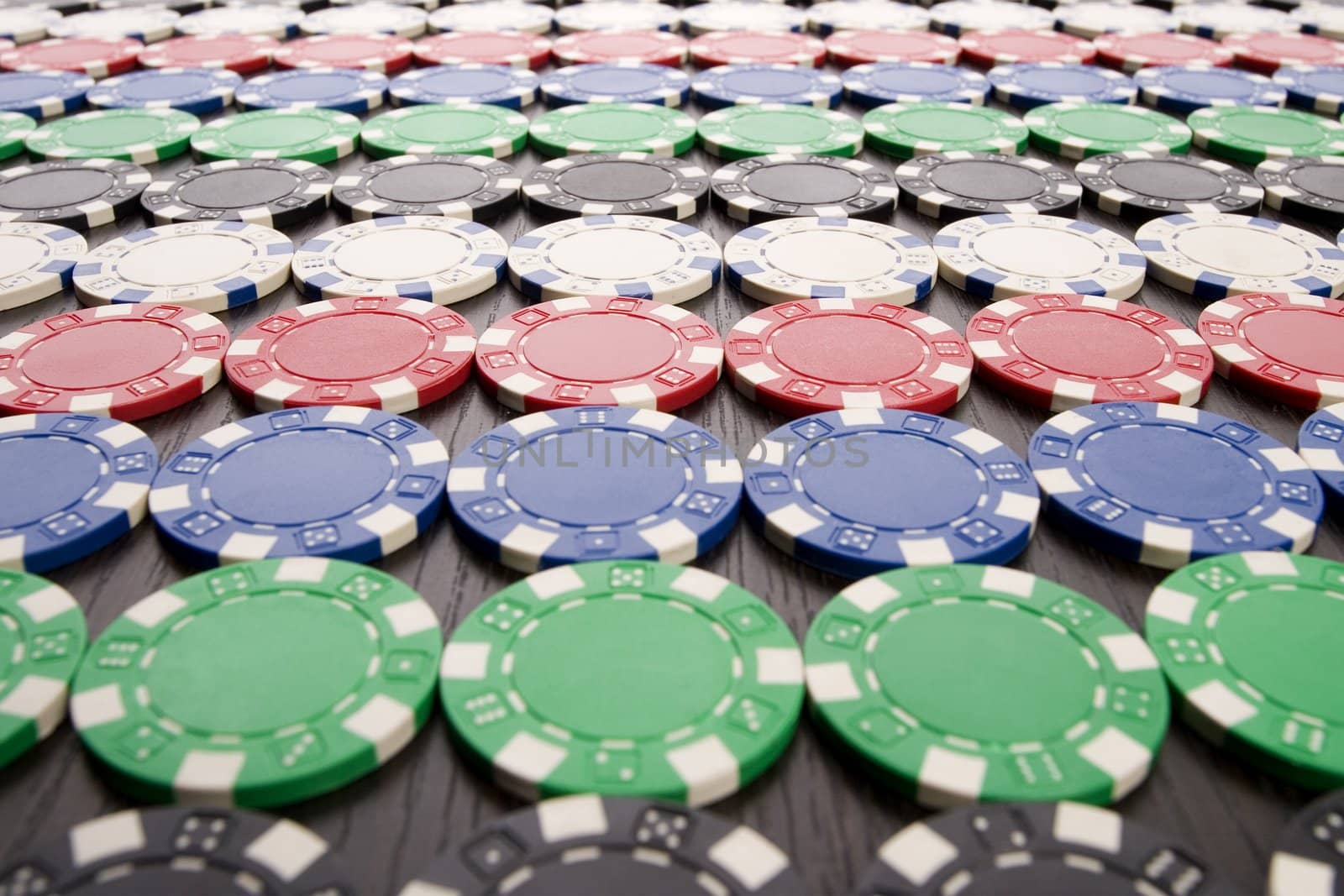 Close-up of gambling chips