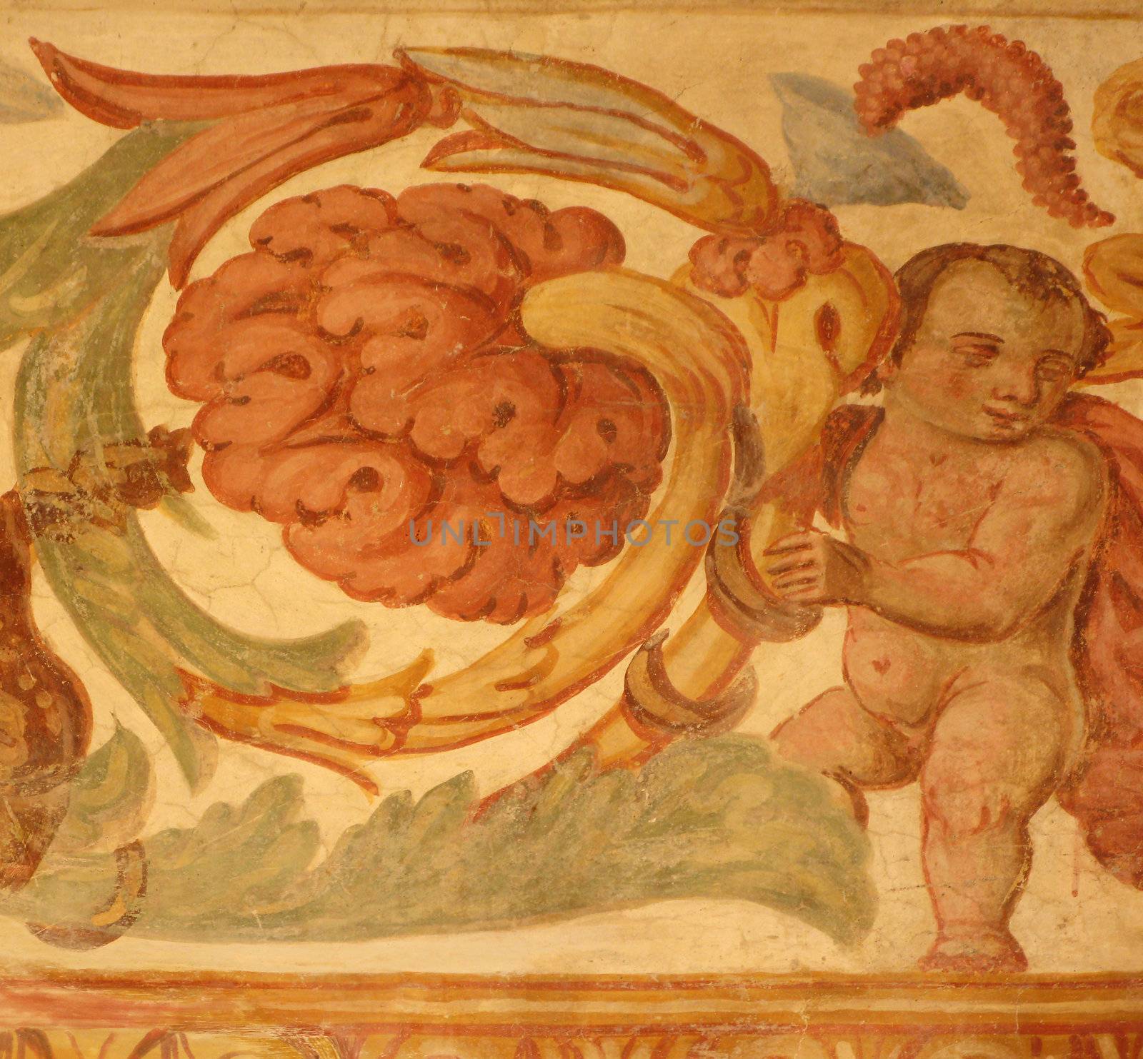 An angel on ancient fresco restored. Shotted in a castle in the south of Italy.