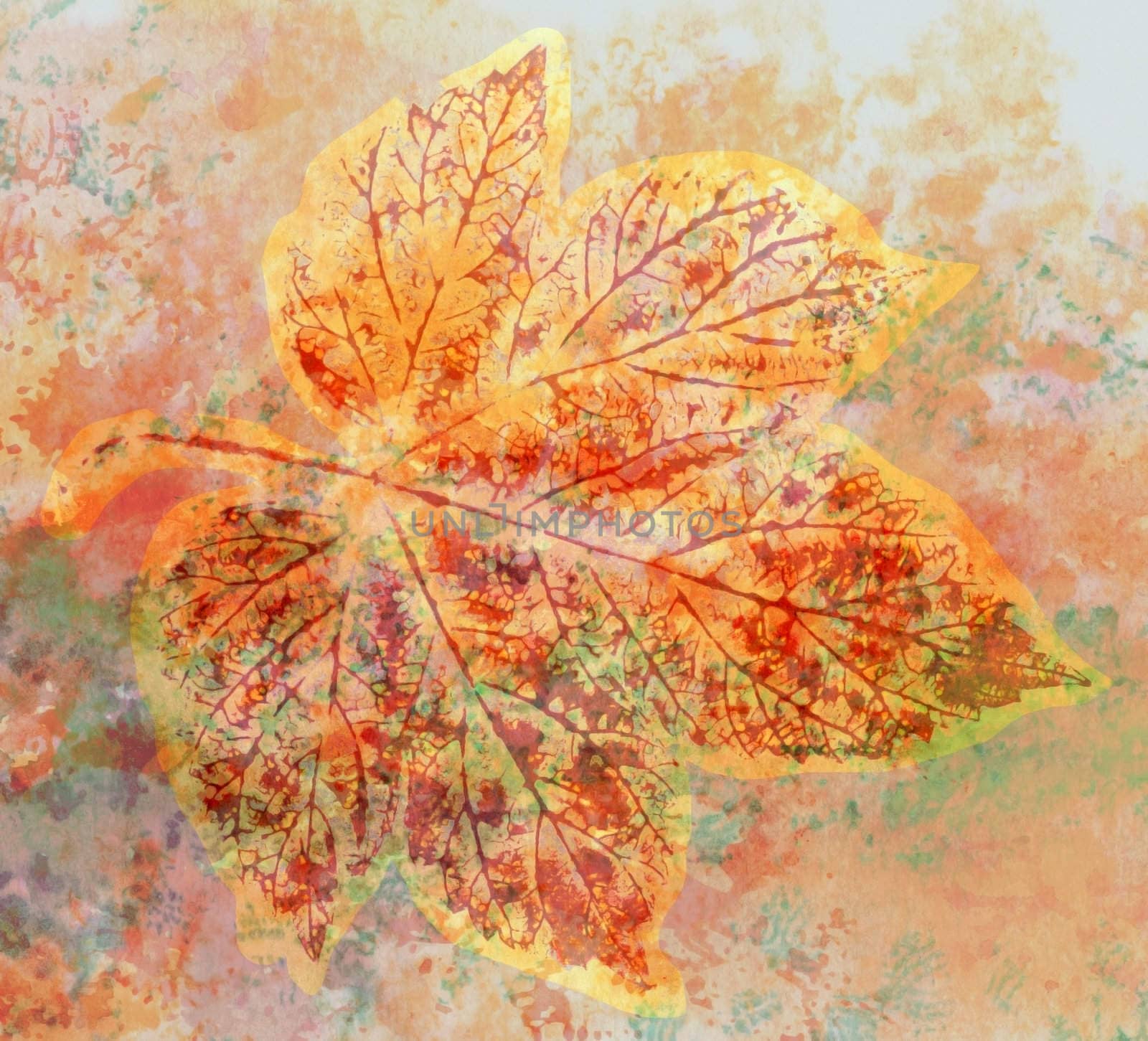 Abstract background, watercolor: leafs by alexcoolok
