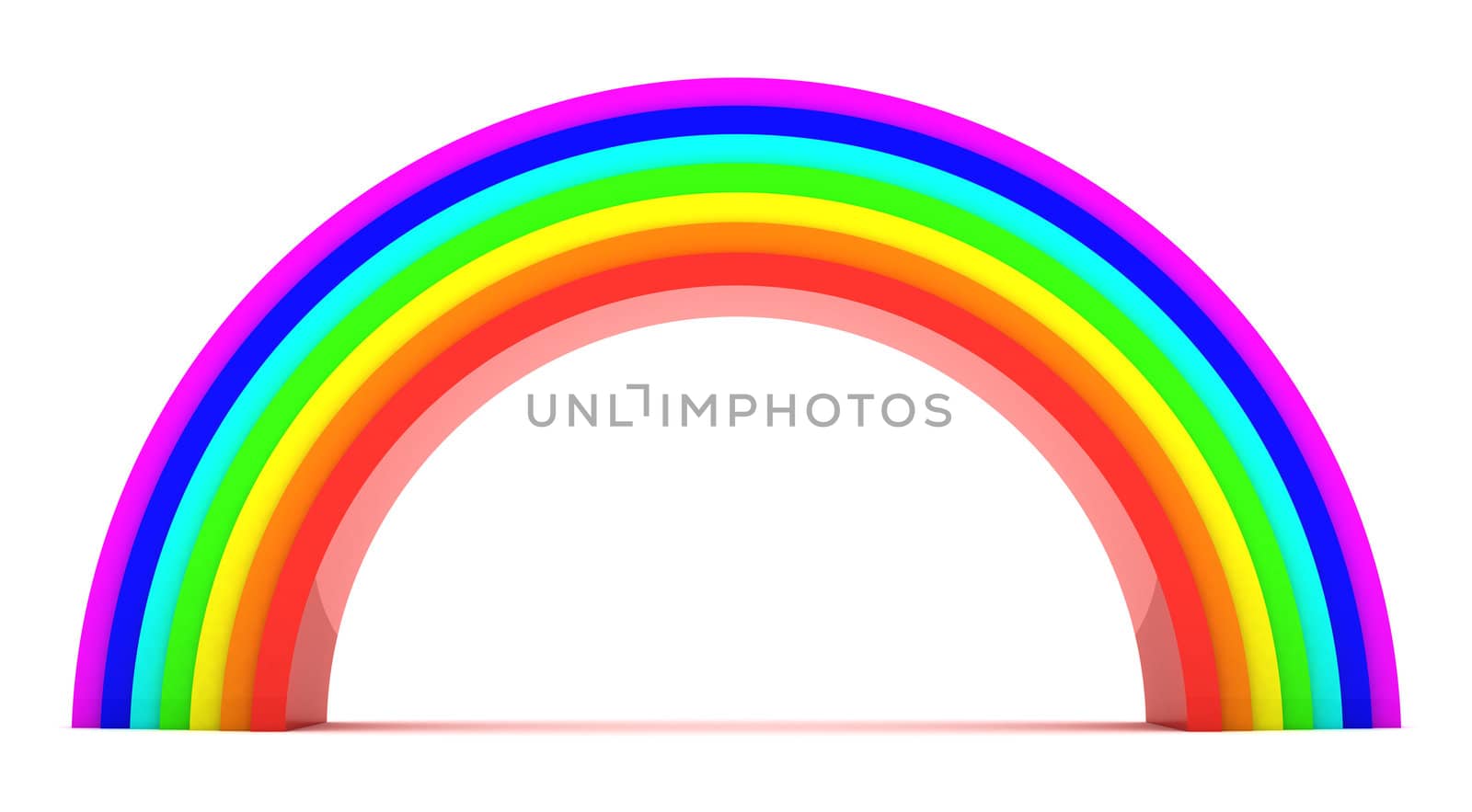 3d rainbow isolated on the white background