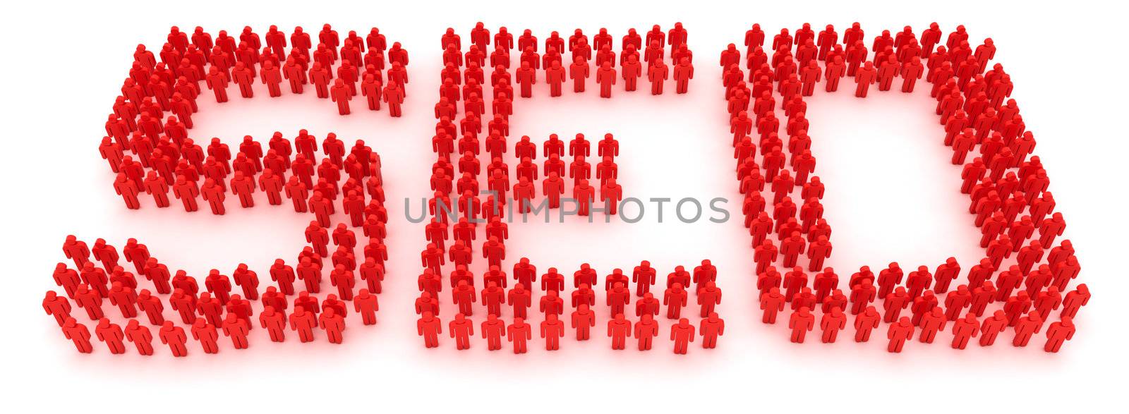 Word SEO formed by crowd of people