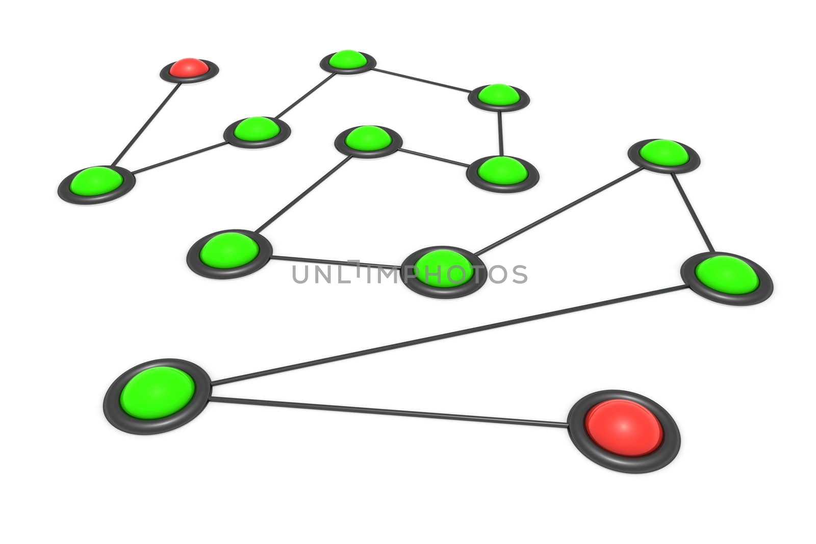 Zigzag scheme - buttons connected by links 