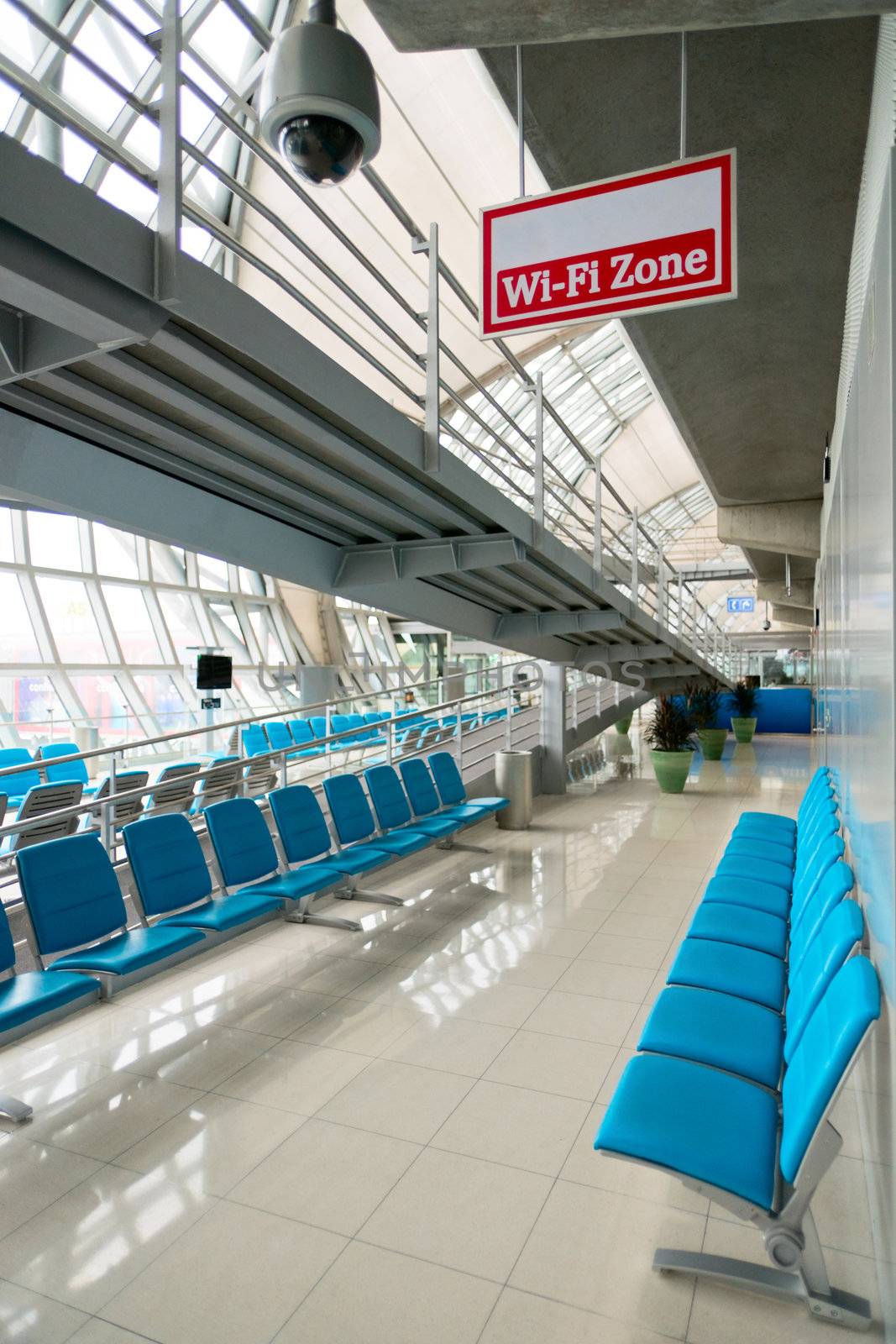 Wi-fi zone in lounge of  Suvarnabhumi airport, Bangkok, Thailand