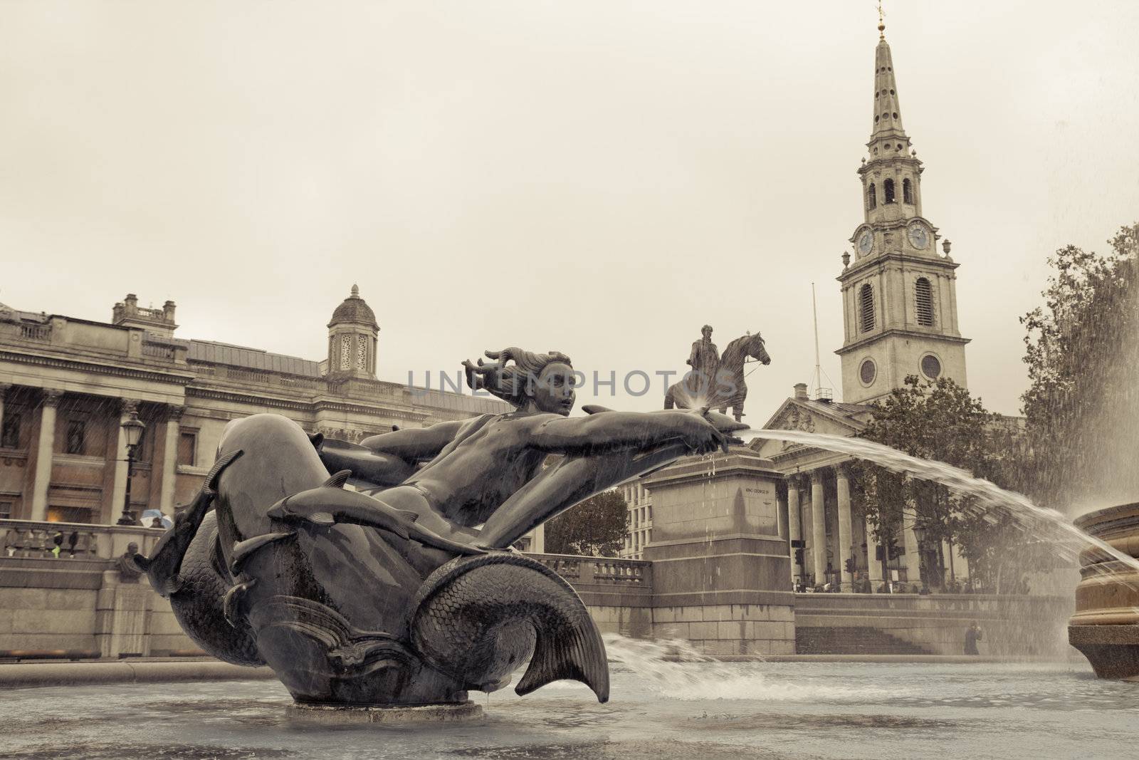 Mermaid statue on Trafalgar Square