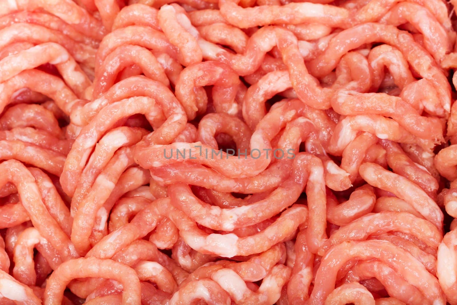 Close up view of some minced pork meat.